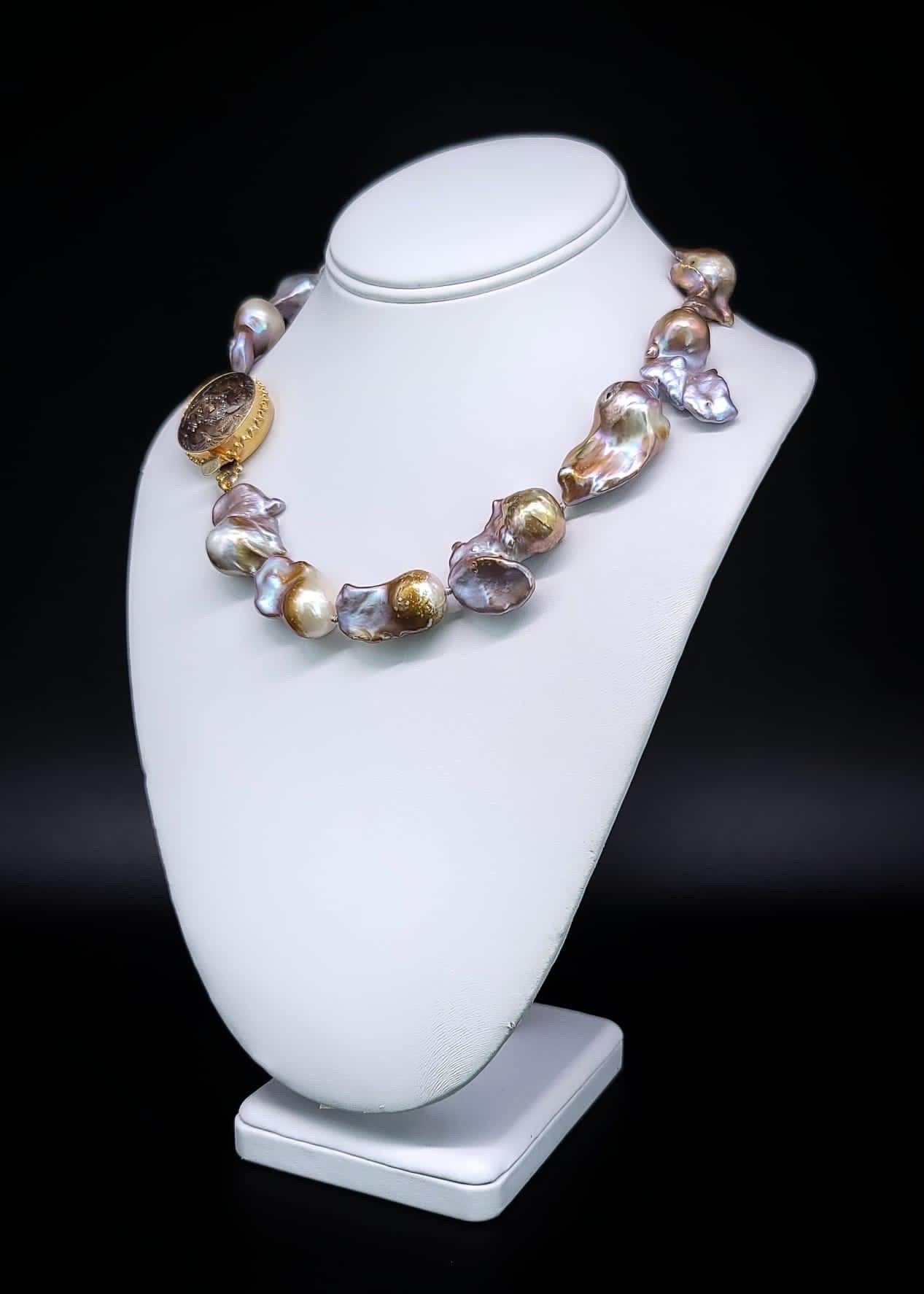 A.Jeschel Elegant Baroque Pearl Necklace For Sale 3