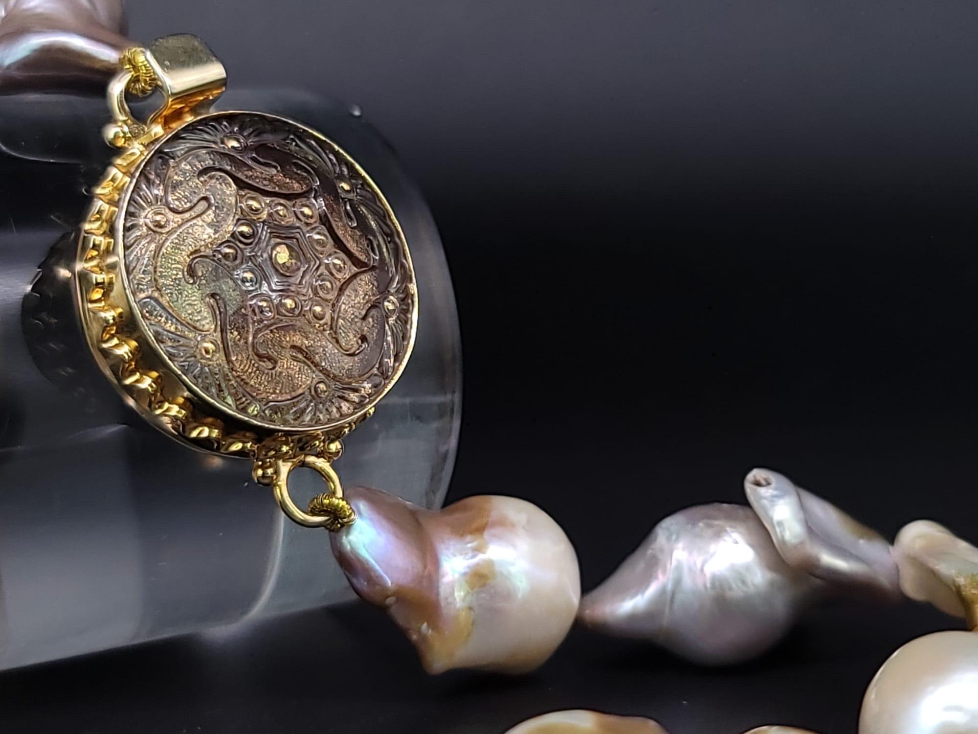 A.Jeschel Elegant Baroque Pearl Necklace For Sale 8