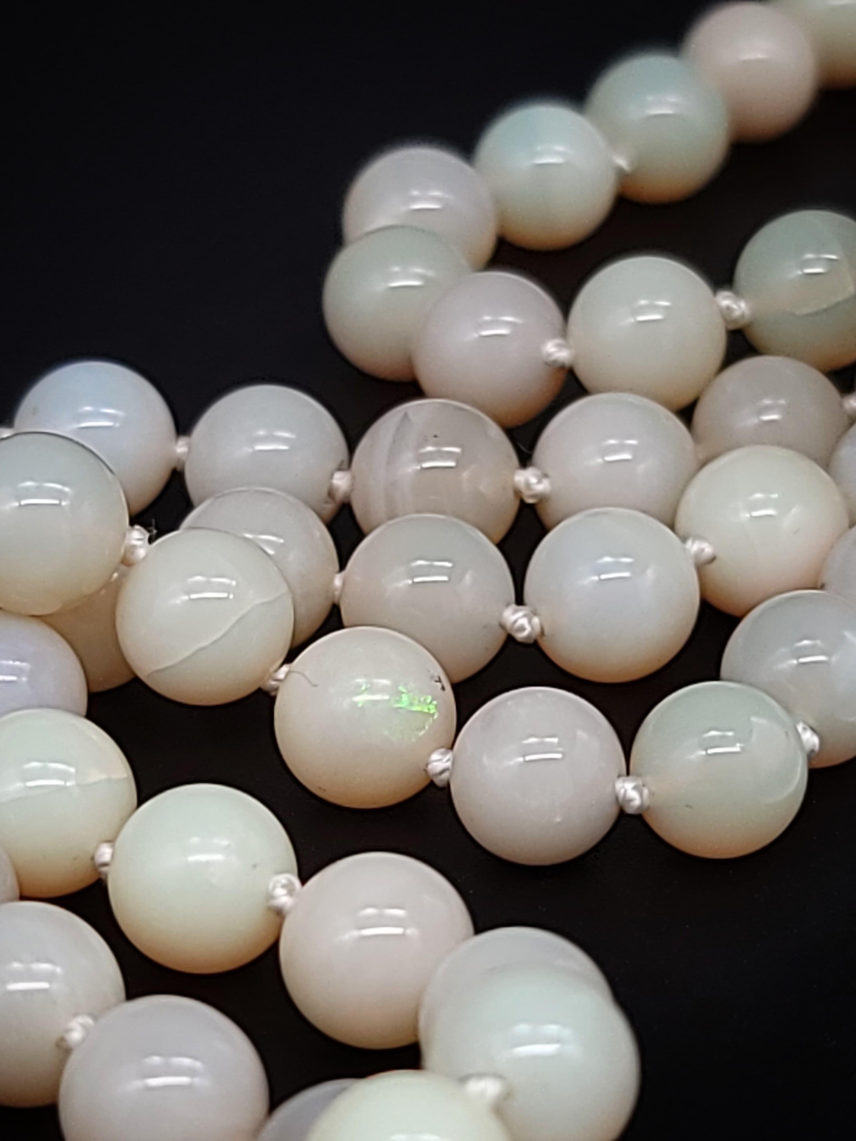A.Jeschel  Spectacular Australian Opal 3 strand necklace. 6