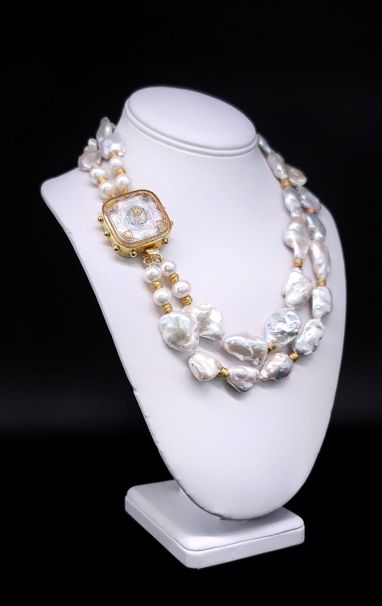 A.Jeschel  A Freshwater Baroque Pearl Lovers Fantasy Necklace For Sale 1