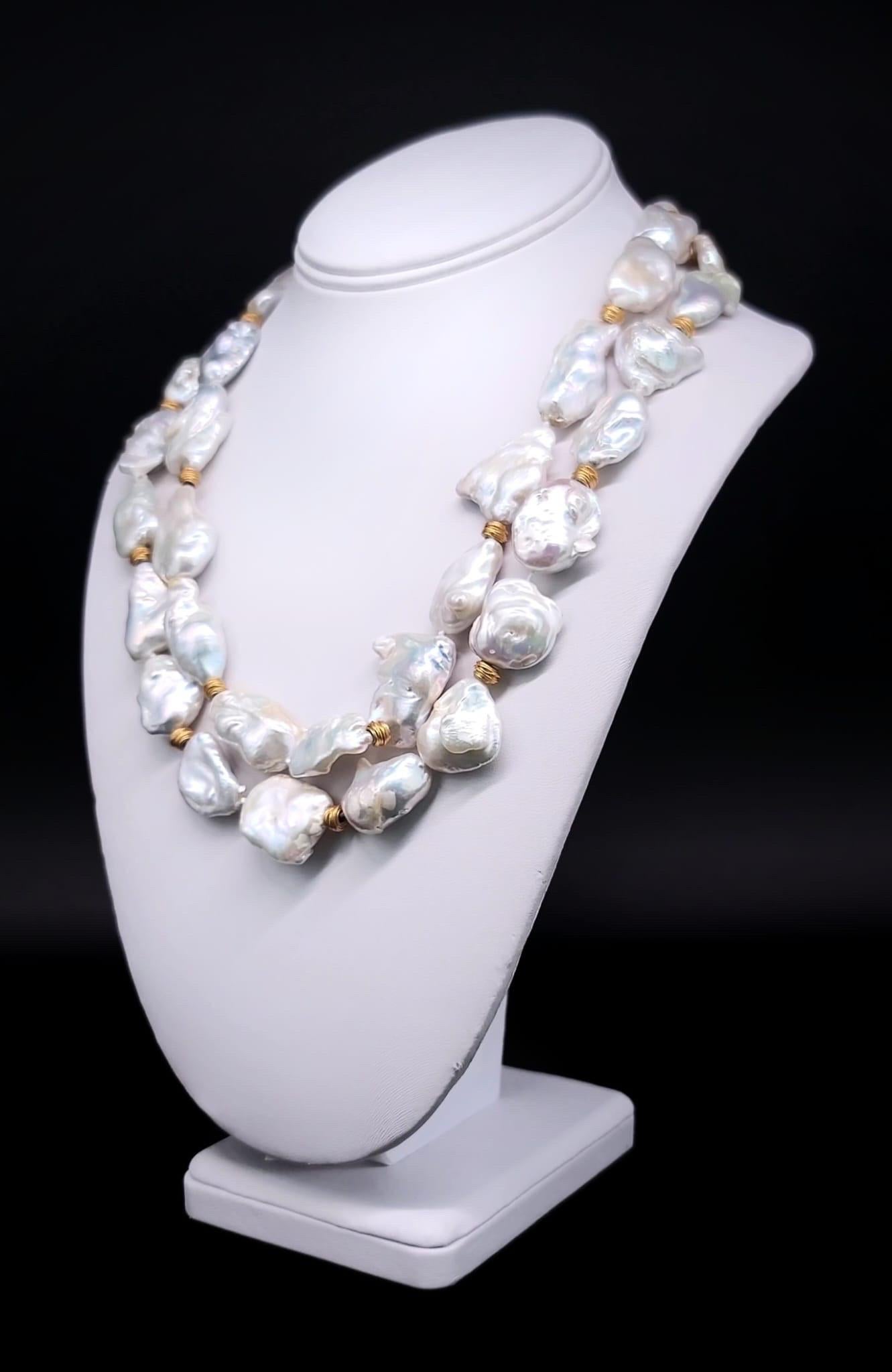 Contemporary A.Jeschel  A Freshwater Baroque Pearl Lovers Fantasy Necklace For Sale