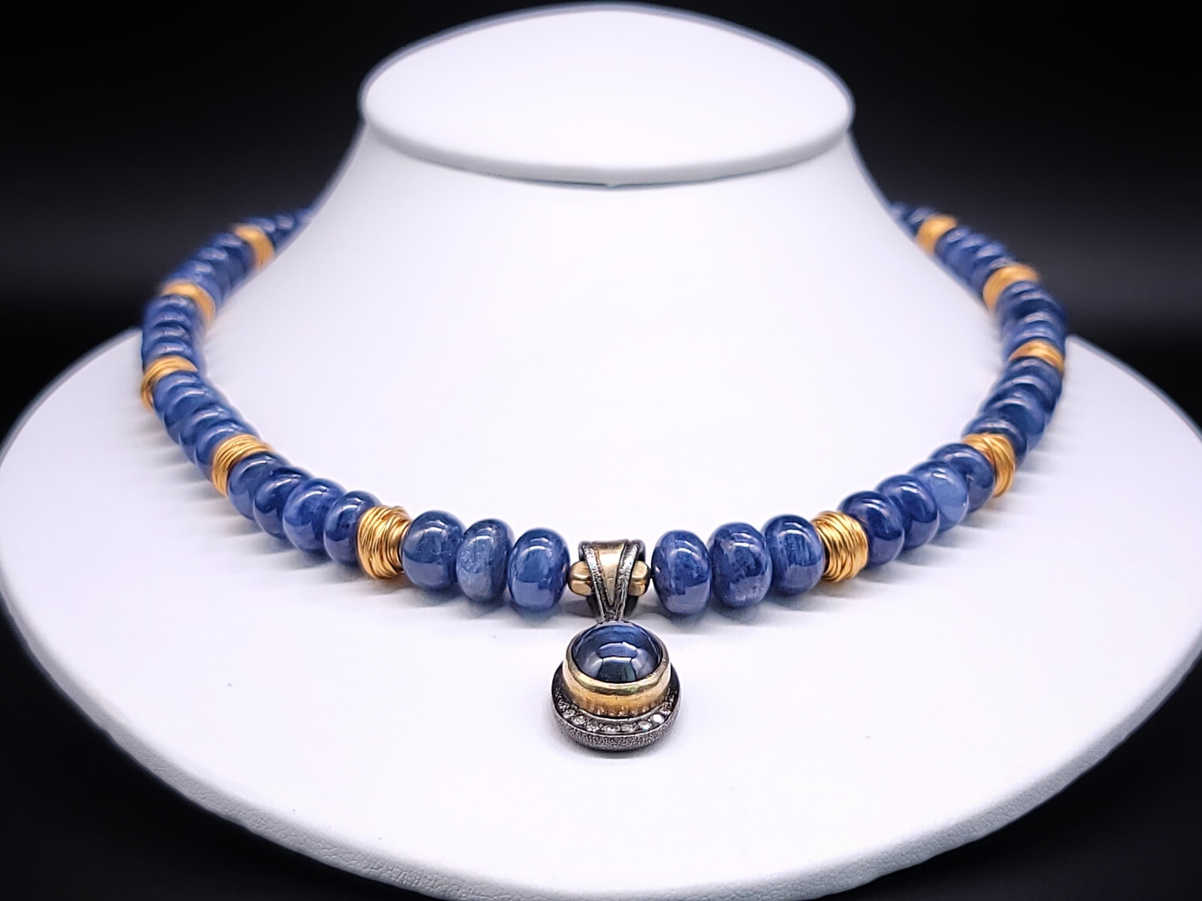Contemporary A.Jeschel Royal Blue Sapphire Necklace.