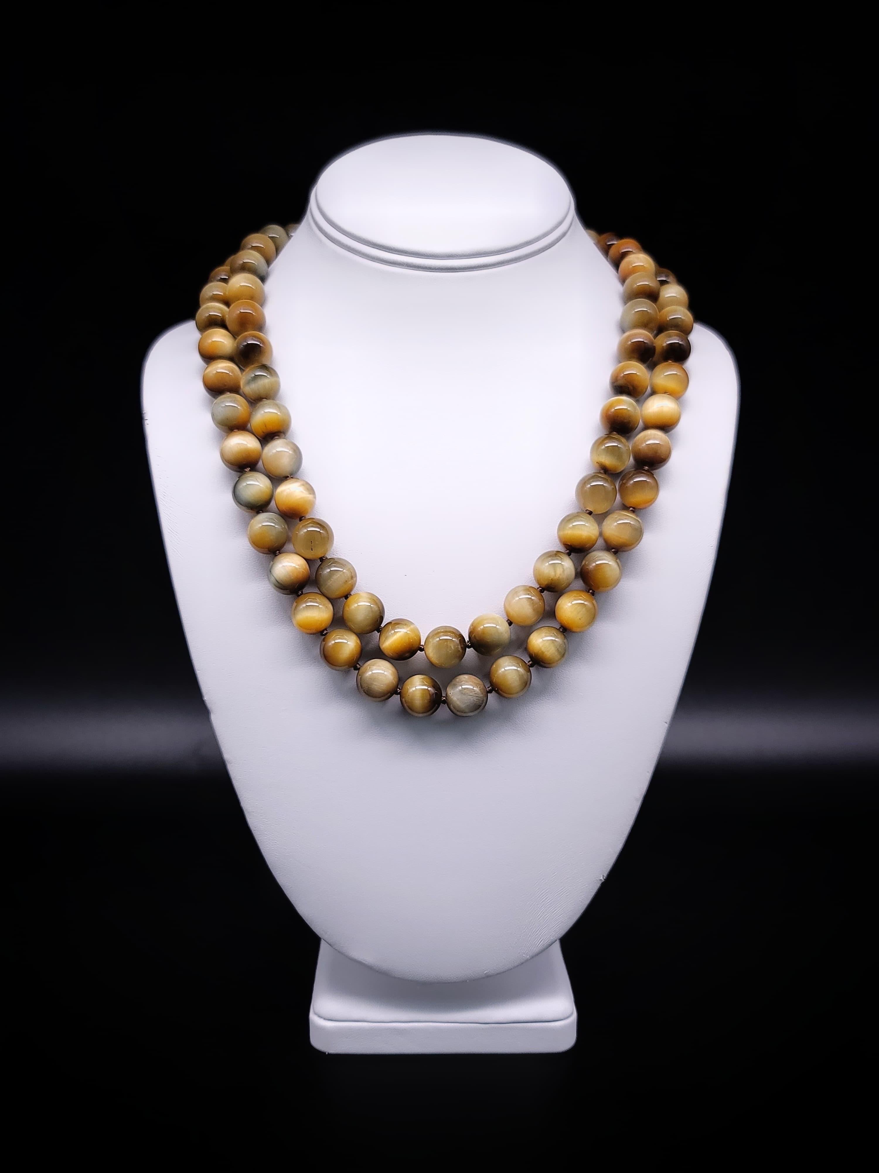A.Jeschel Honey Tiger’s eye necklace combined with Pyrite clasp. For Sale 8