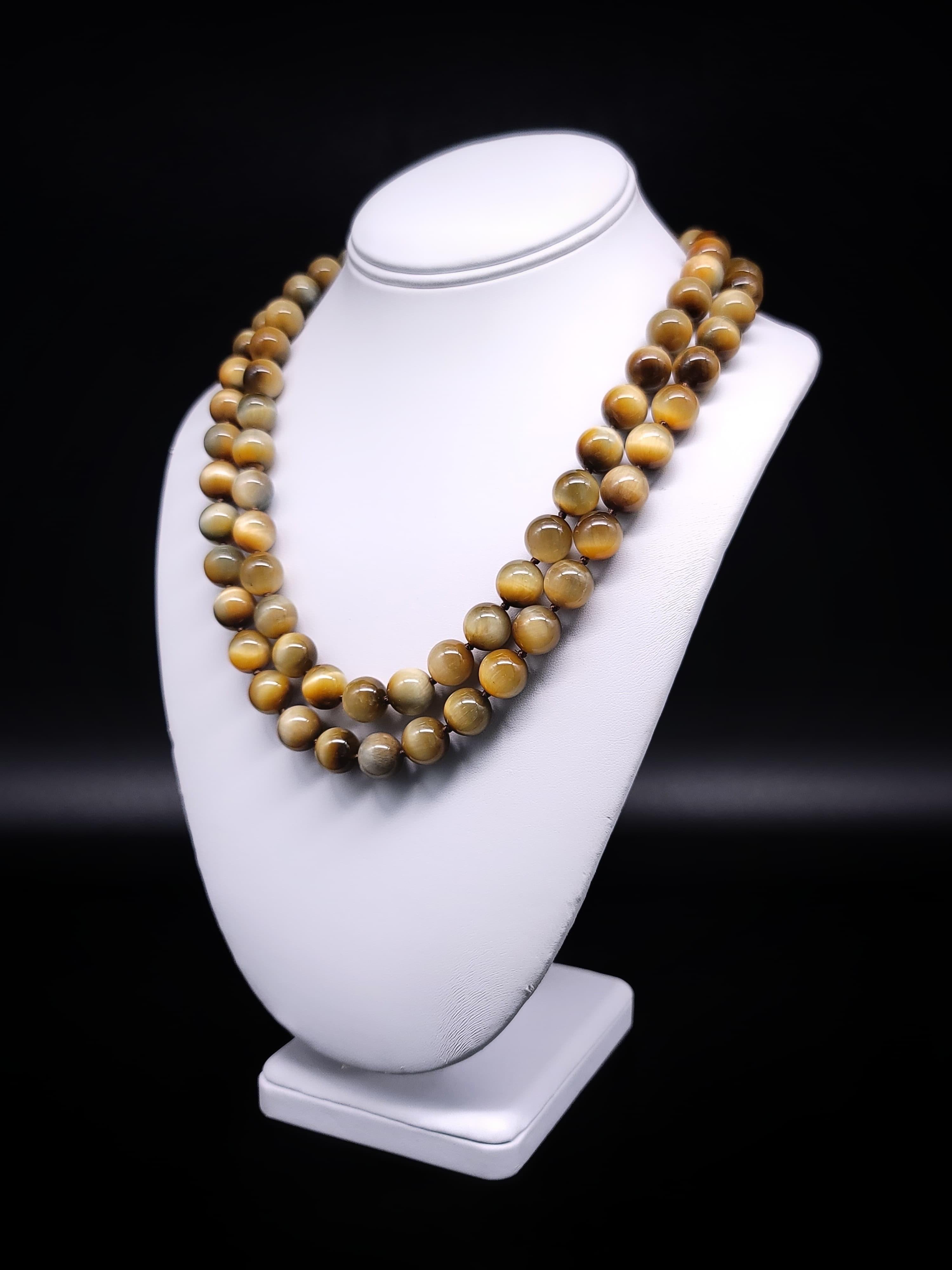 A.Jeschel Honey Tiger’s eye necklace combined with Pyrite clasp. For Sale 11