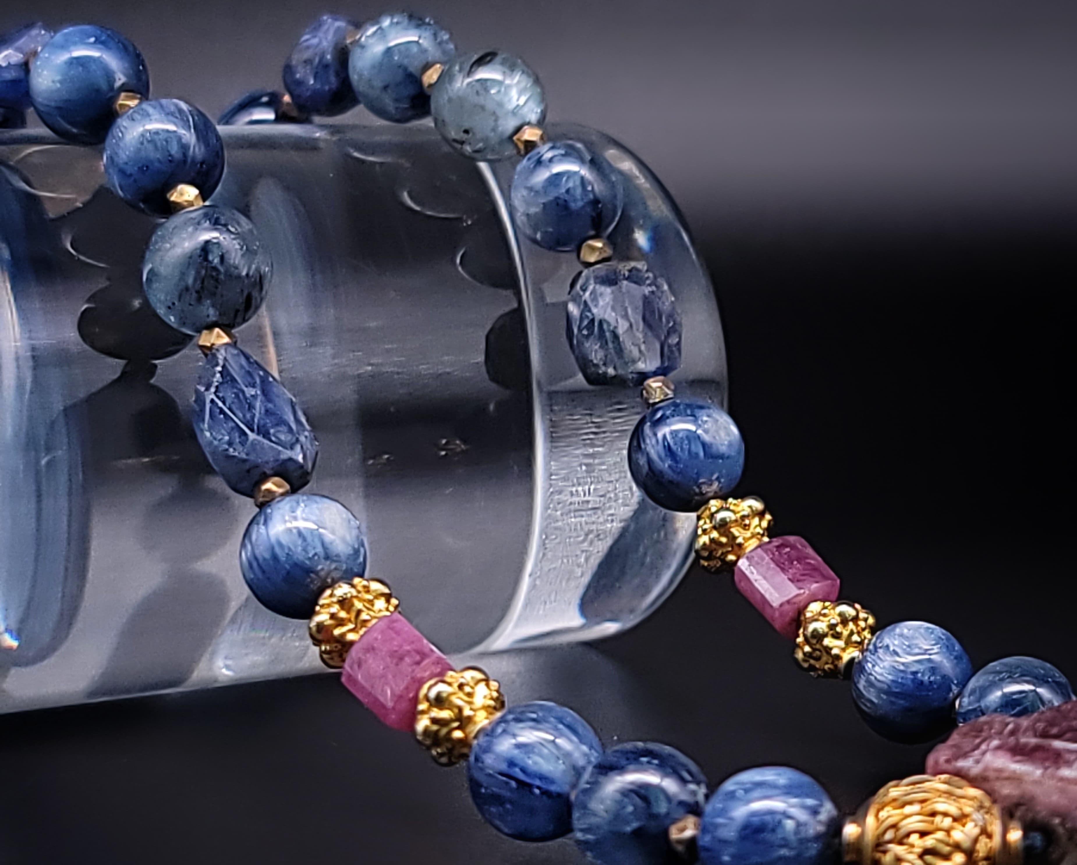 A.Jeschel  Rich Blue Kyanite and Sapphire necklace. For Sale 3