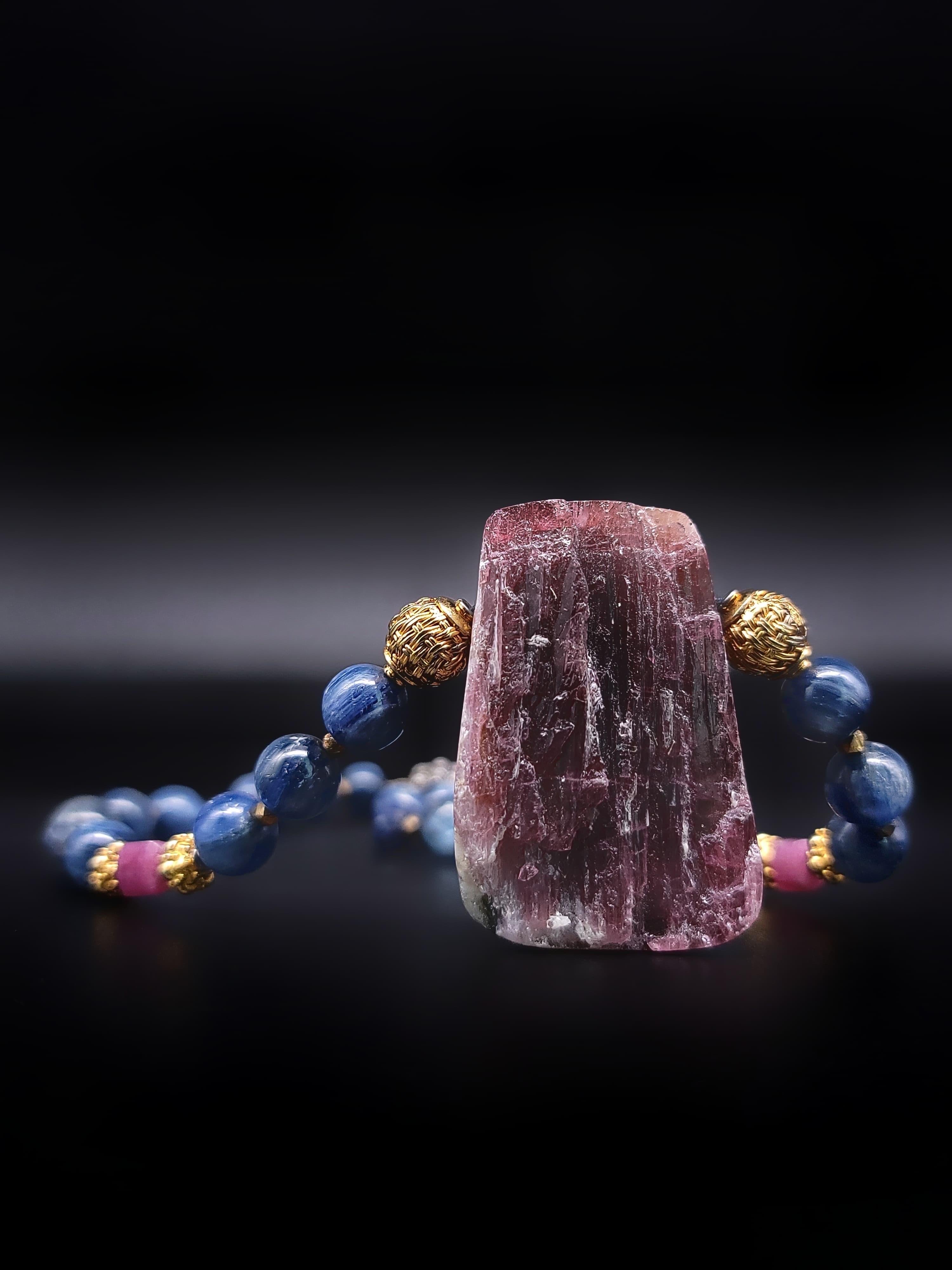 Women's A.Jeschel  Rich Blue Kyanite and Sapphire necklace. For Sale