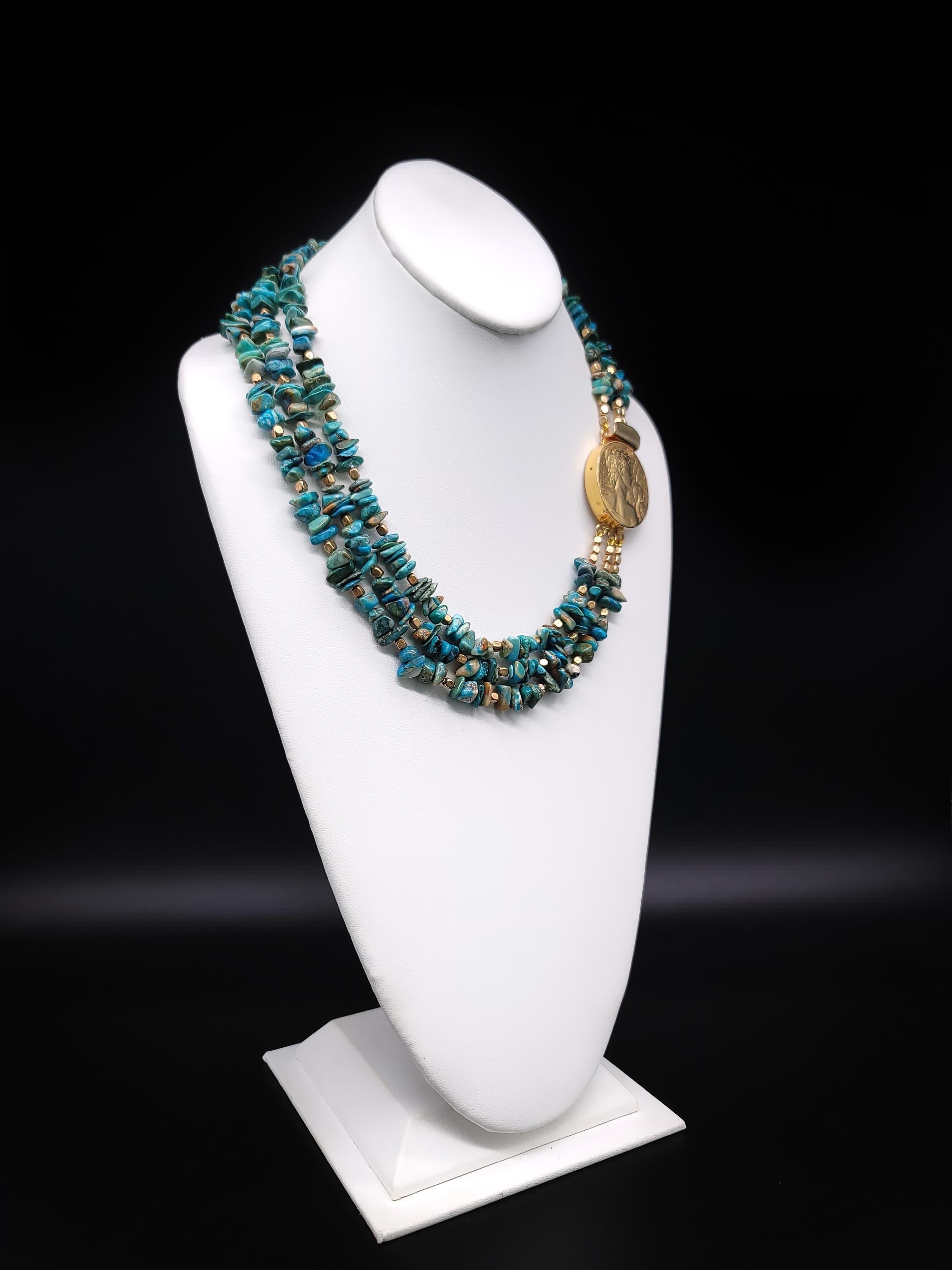 peruvian blue opal necklace