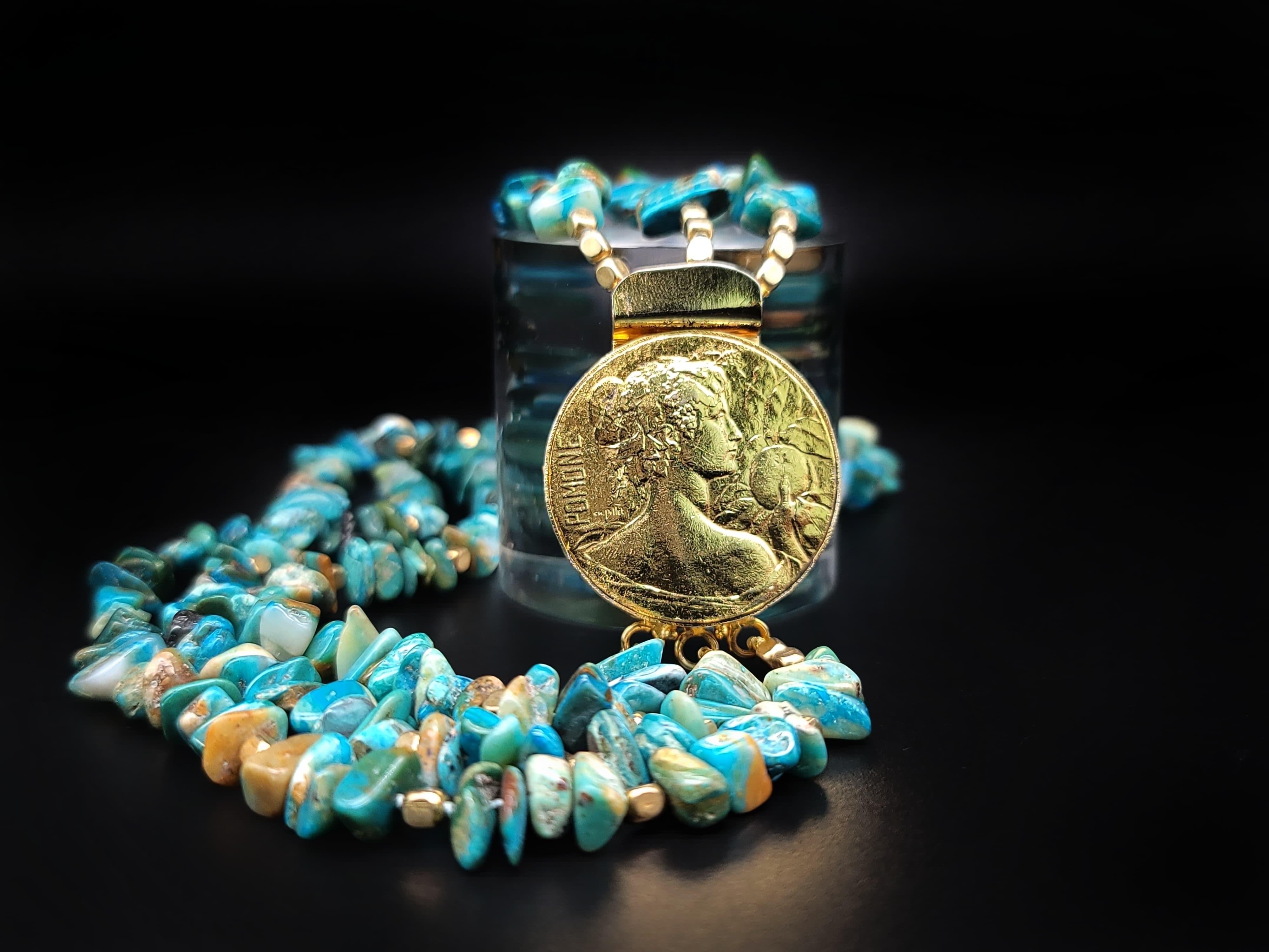 Women's A.Jeschel Richly colored Peruvian Opal necklace. For Sale