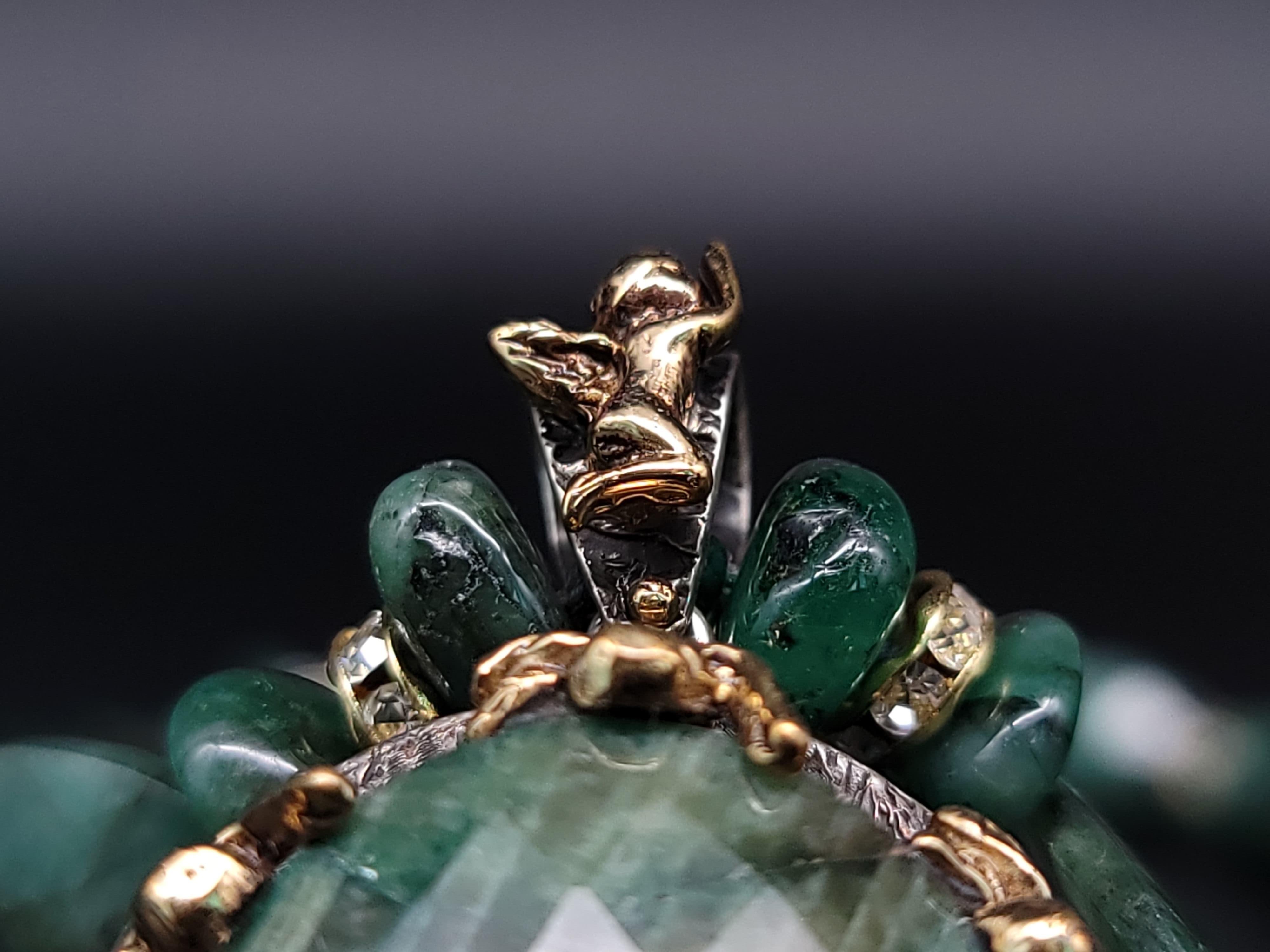 A.jeschel Stunning Emerald pendant Necklace. For Sale 1