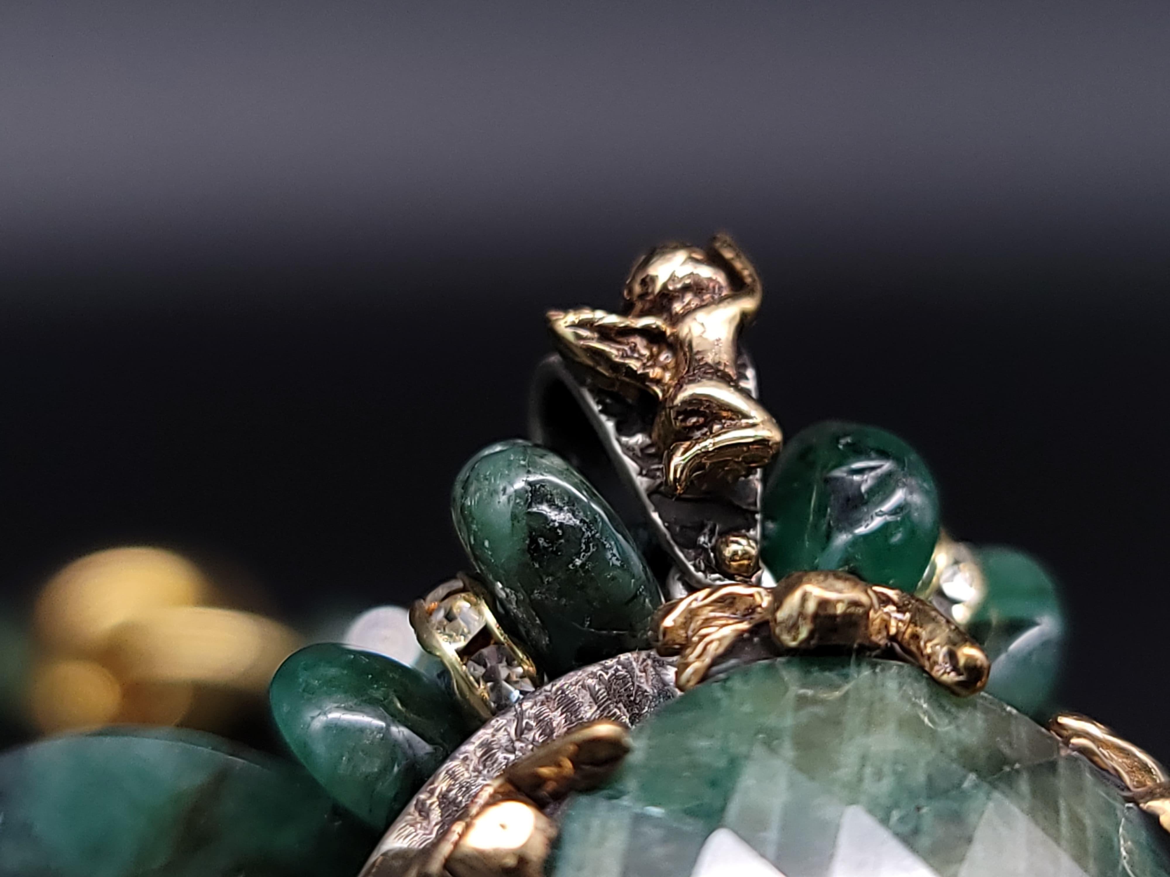 A.jeschel Stunning Emerald pendant Necklace. For Sale 5