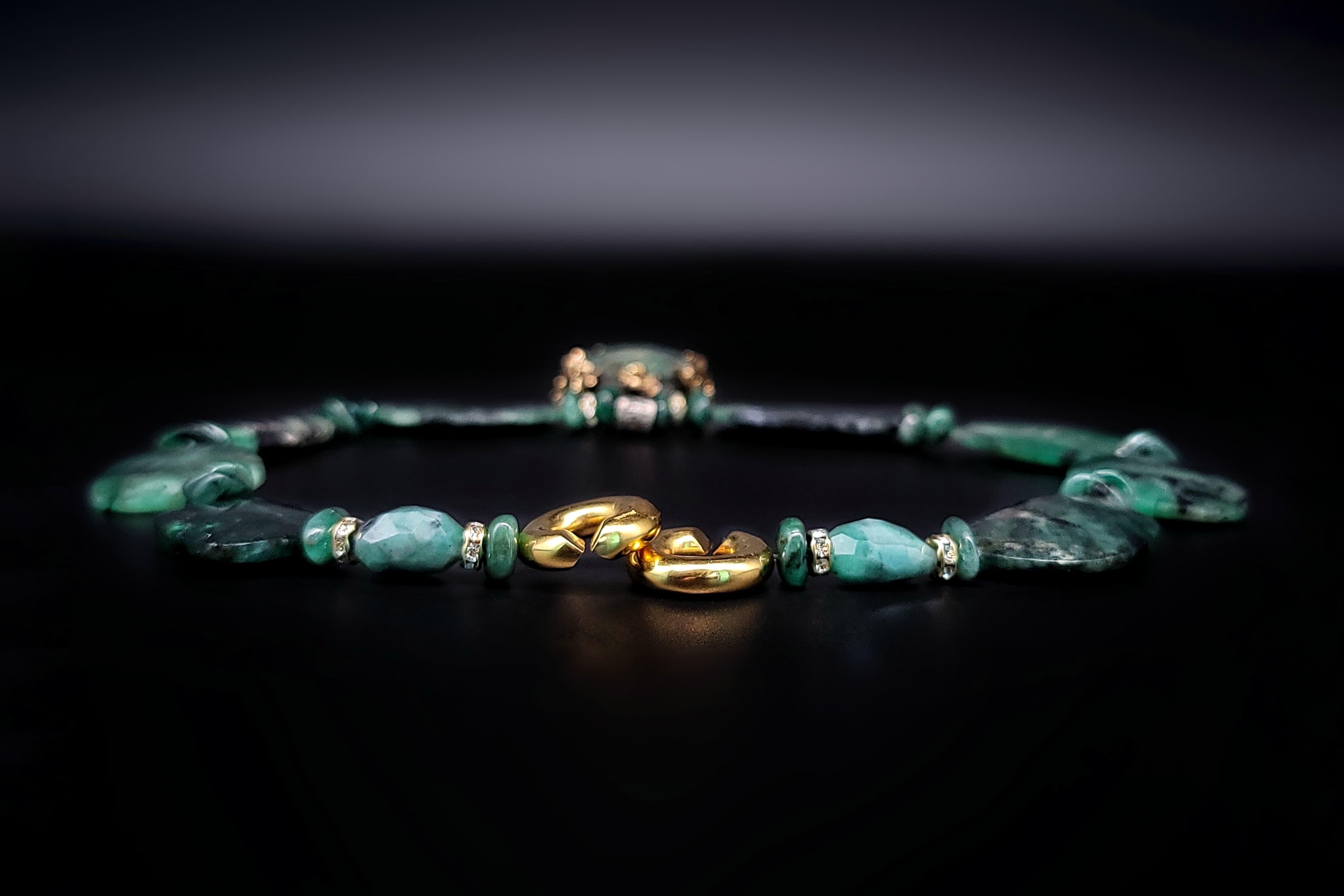 A.jeschel Stunning Emerald pendant Necklace. For Sale 3