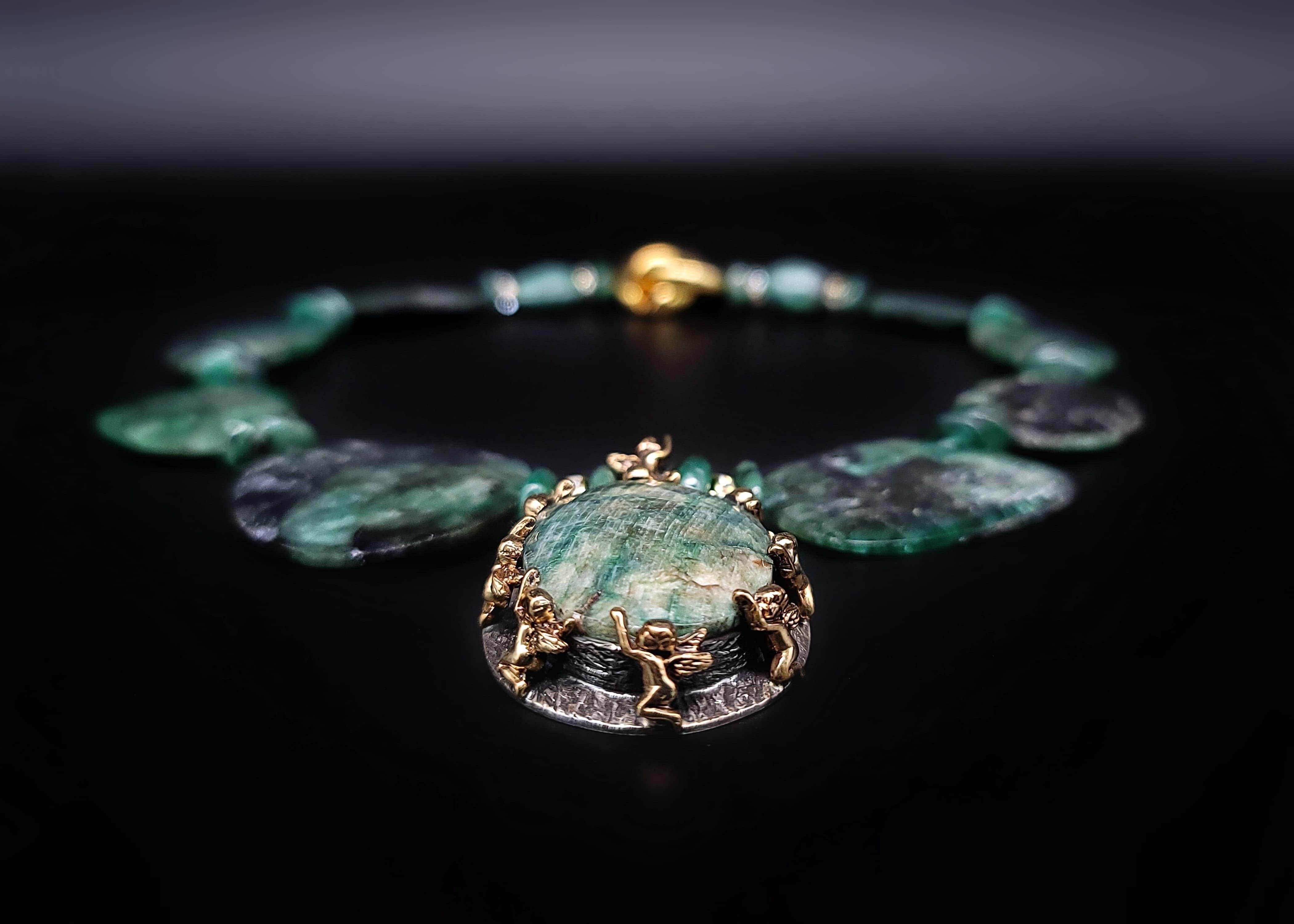 A.jeschel Stunning Emerald pendant Necklace. For Sale 8