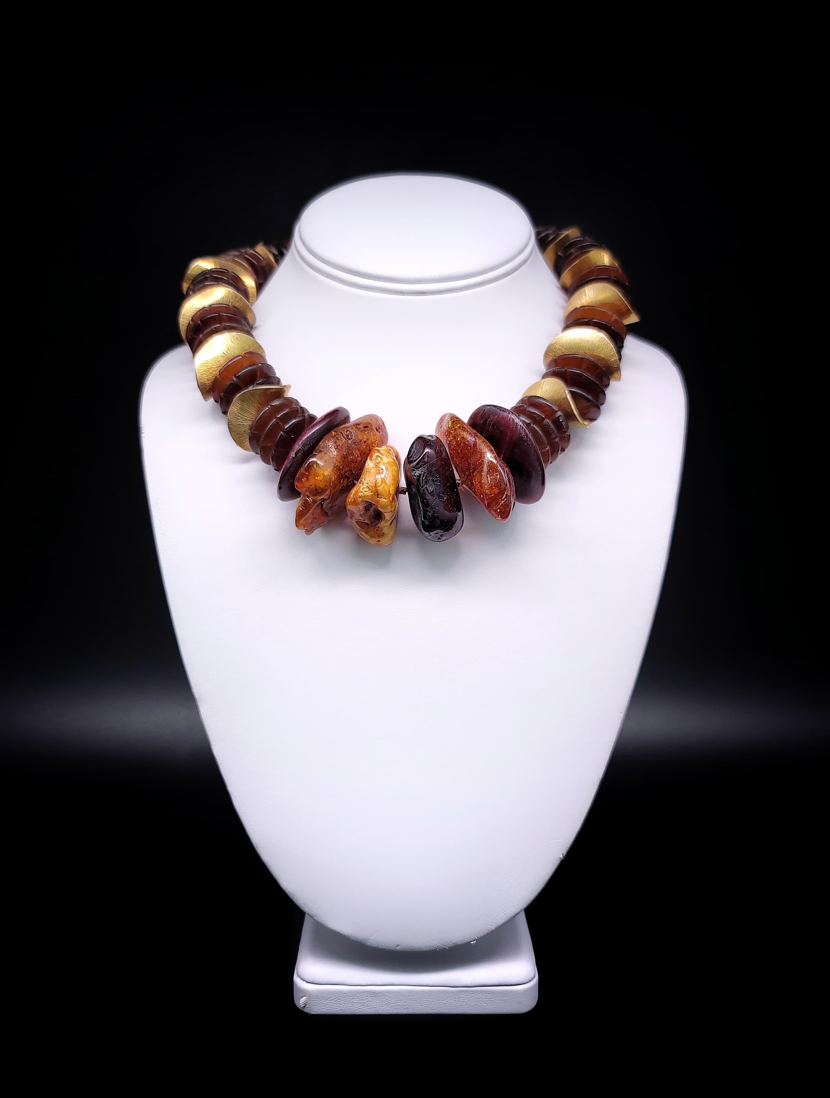 A.Jeschel Bold Amber and wood necklace. For Sale 4