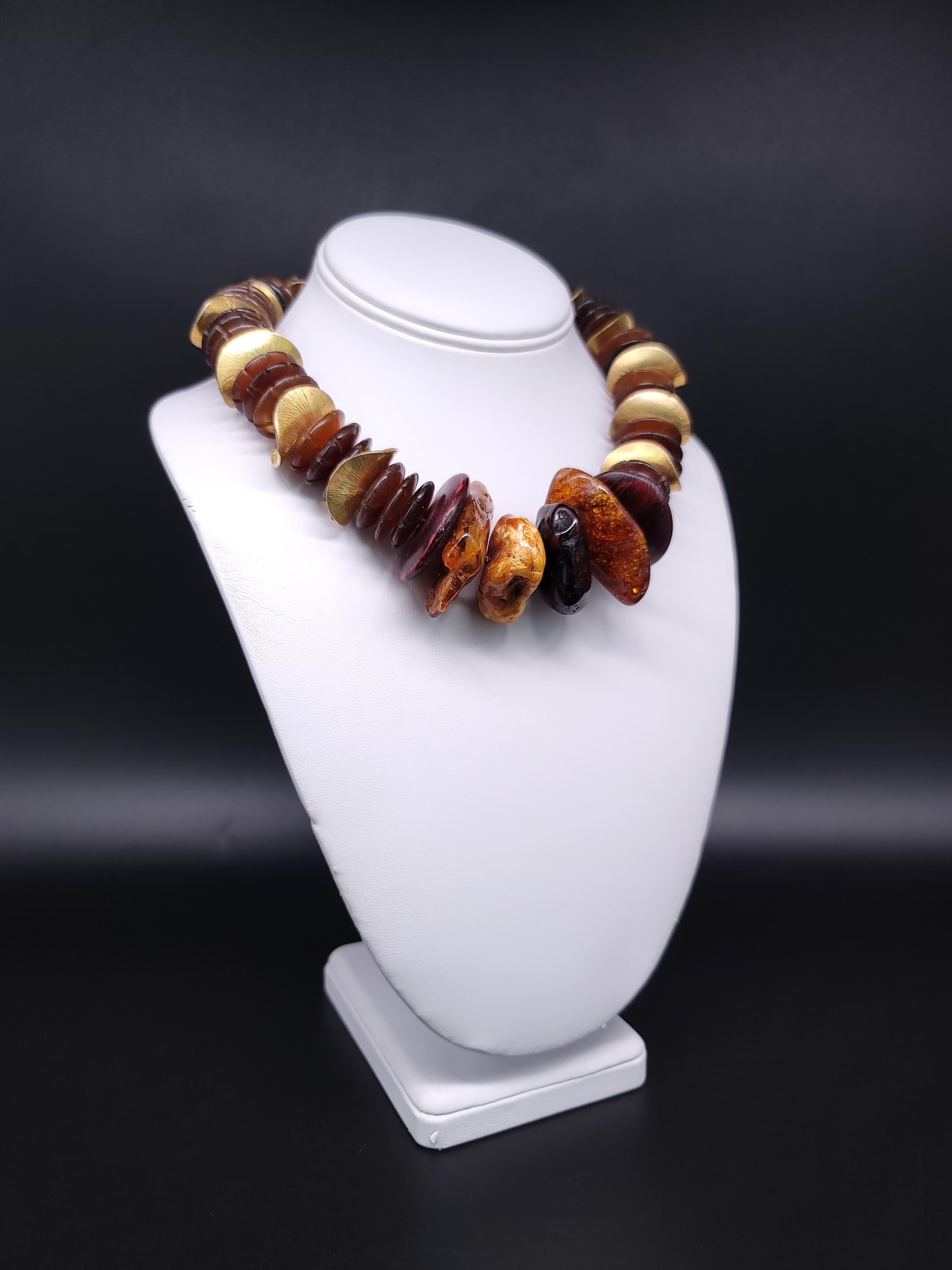 A.Jeschel Bold Amber and wood necklace. For Sale 5