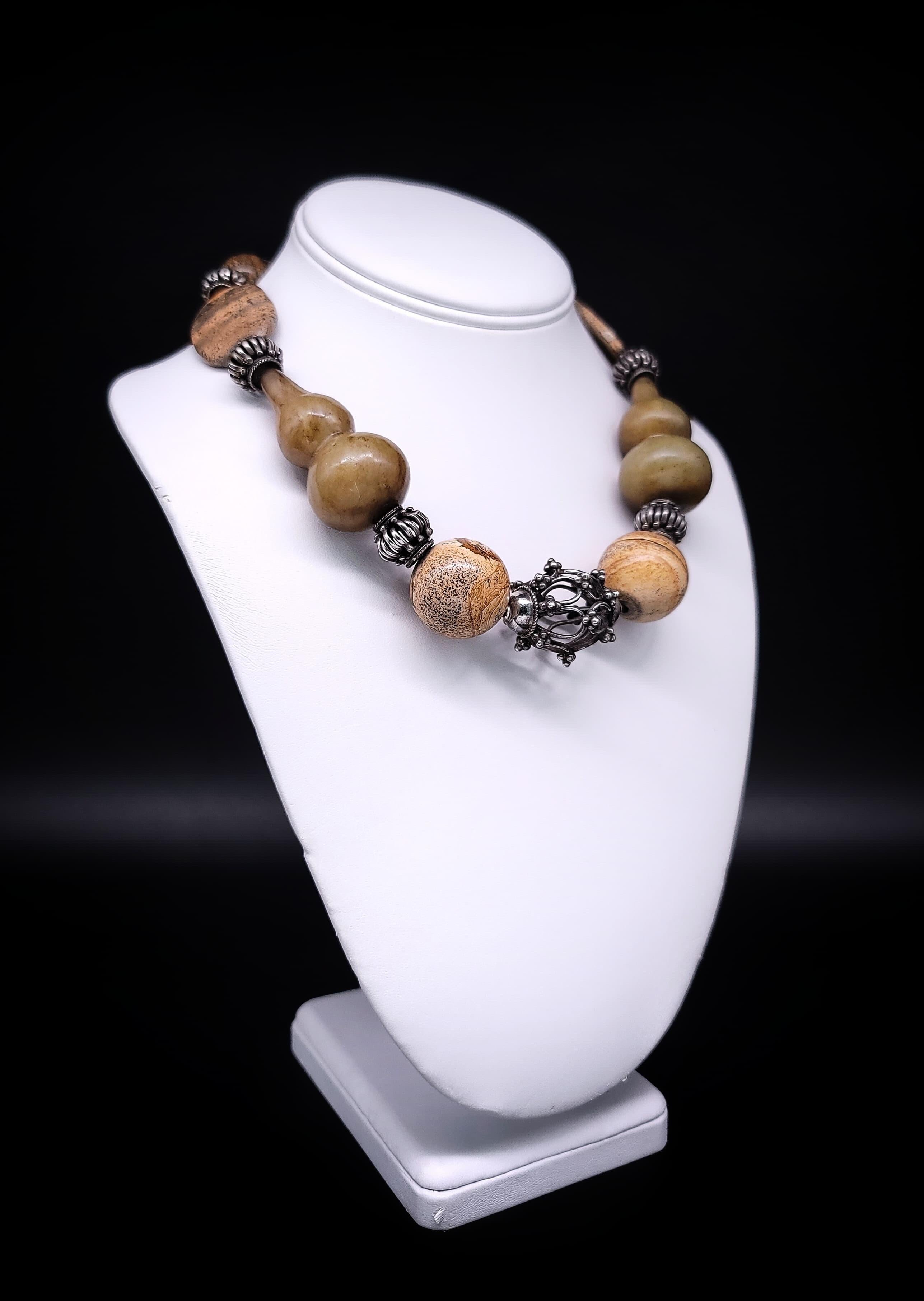 Contemporary A.Jeschel Earth-Toned Bold Jasper necklace. For Sale