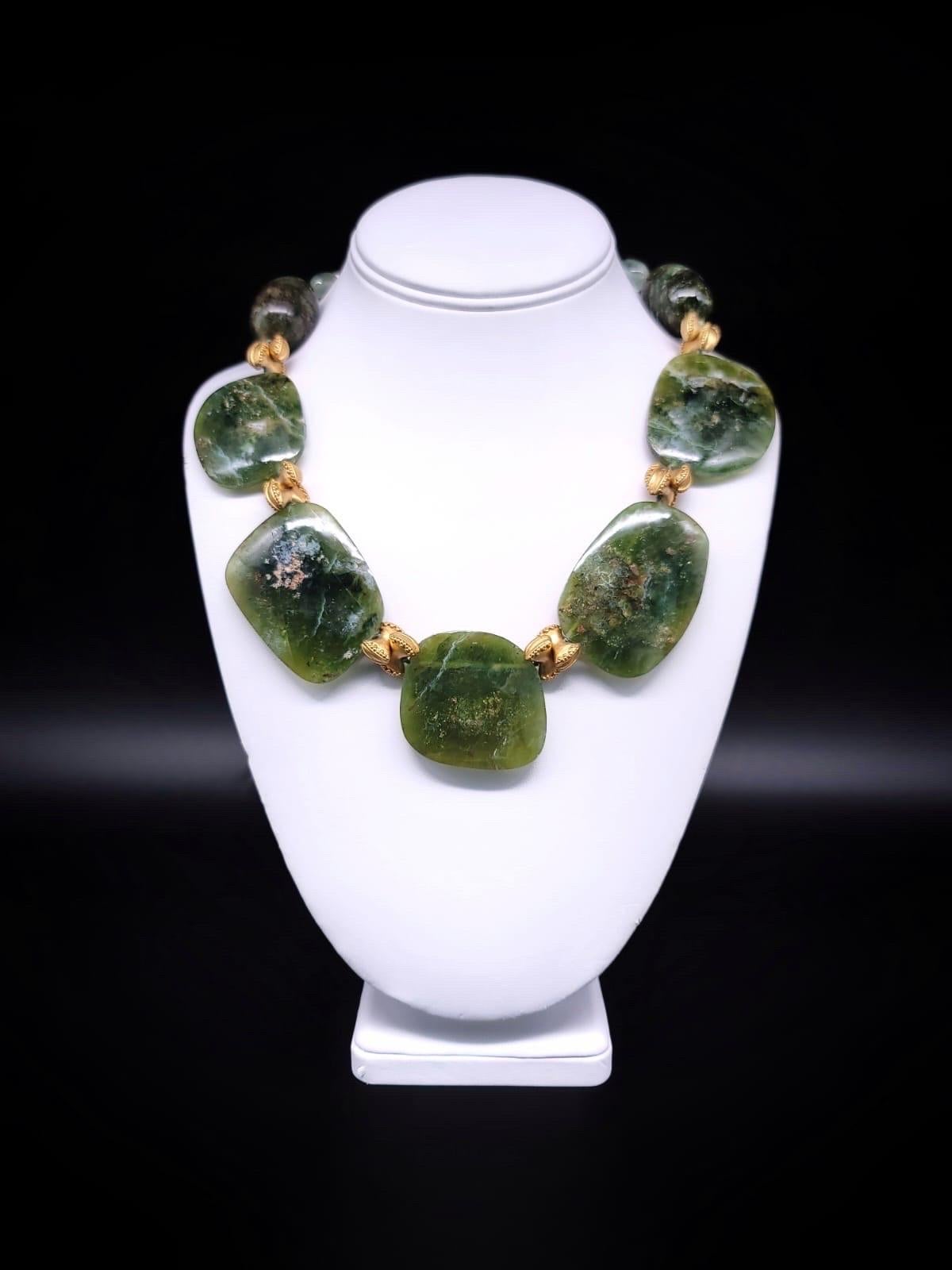 A.Jeschel Captivating Large polished Green Opal  Necklace. For Sale 3