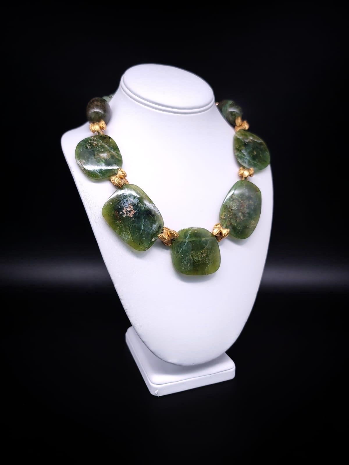 A.Jeschel Captivating Large polished Green Opal  Necklace. For Sale 4