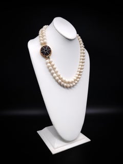 A.Jeschel Elegant two strand white Opal necklace