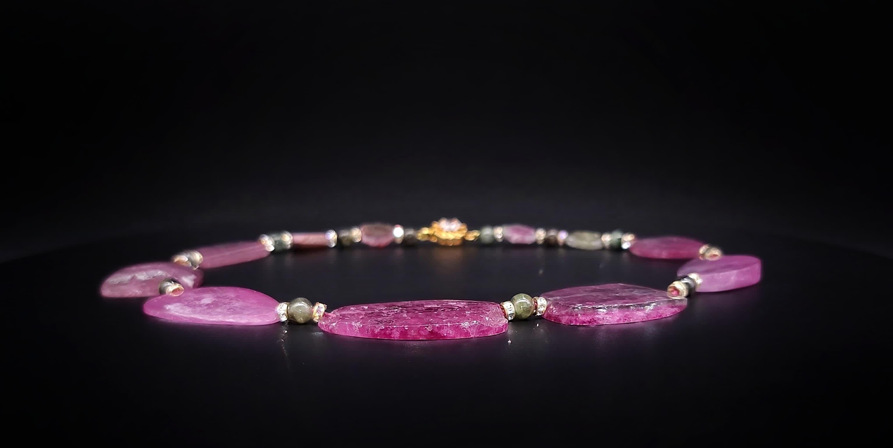 Mixed Cut A.Jeschel sliced Pink Tourmaline Necklace. For Sale