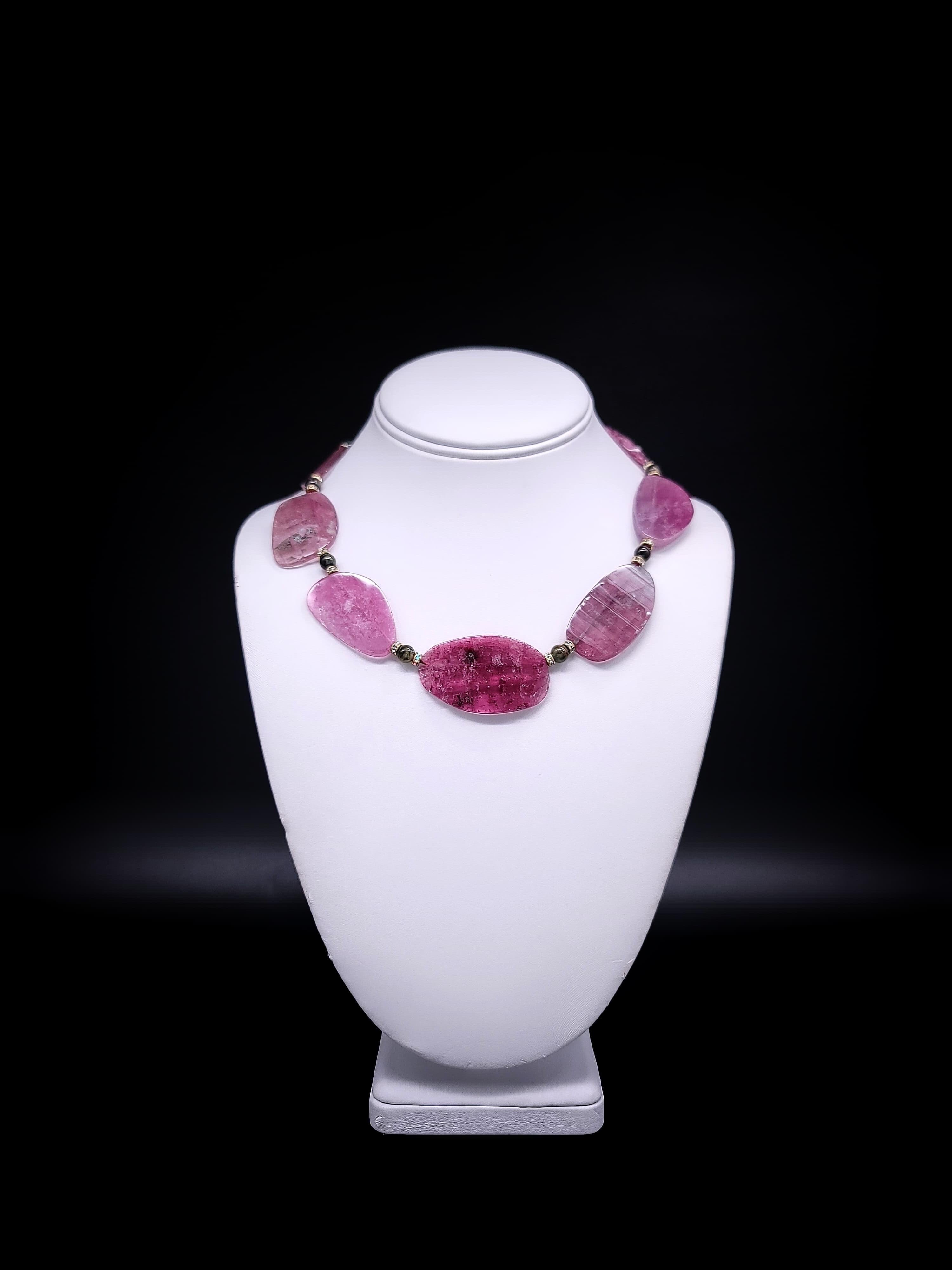 A.Jeschel sliced Pink Tourmaline Necklace. For Sale 1