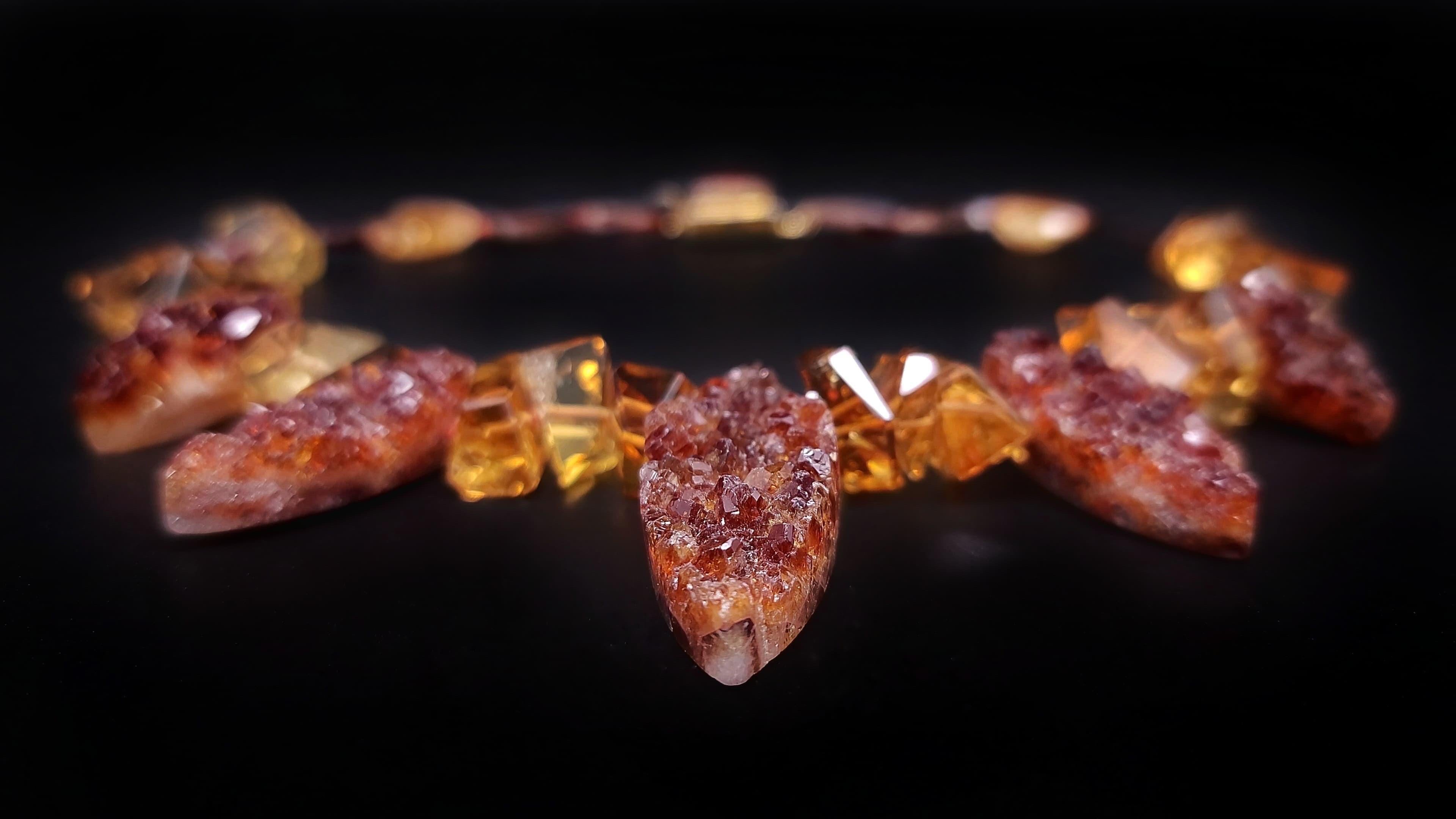A.Jeschel Citrine and Citrine geodes necklace. For Sale 12