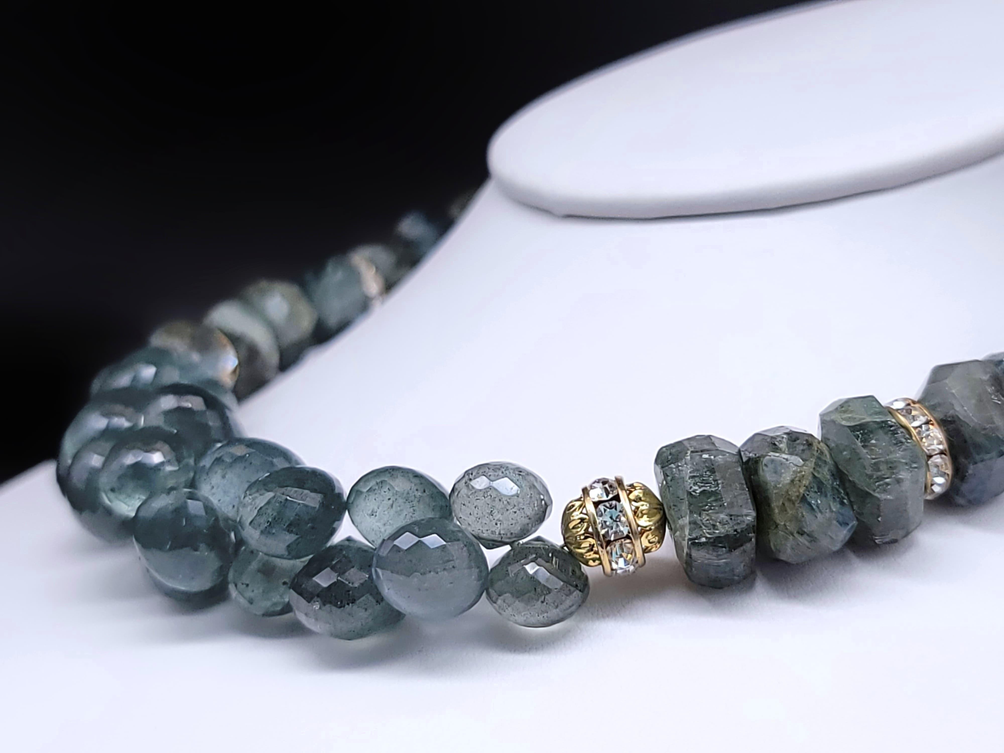 A.Jeschel Unusual Moss Aquamarine choker For Sale 5