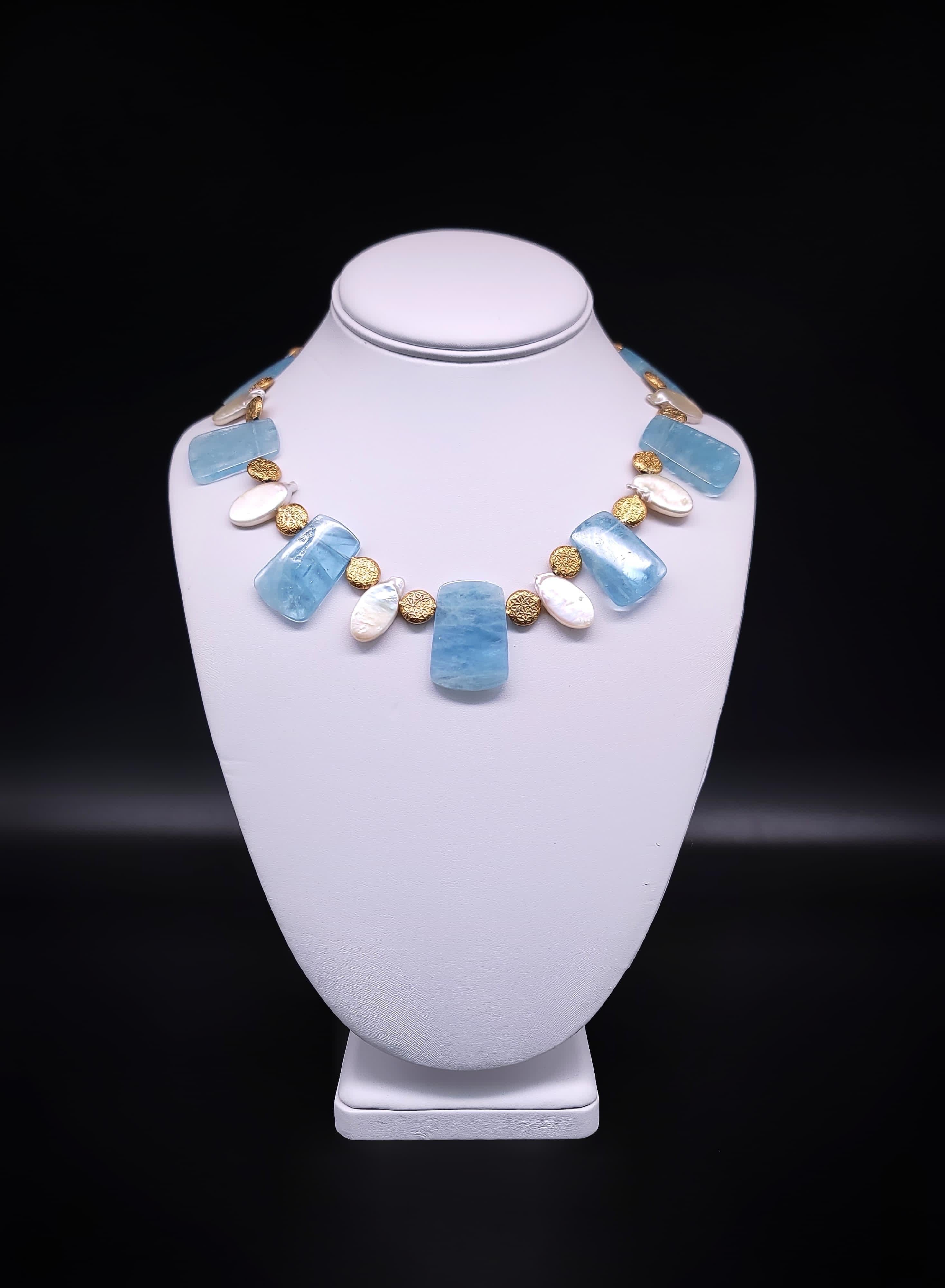 A.Jeschel Lustrous Aquamarine Beryl necklace. For Sale 2