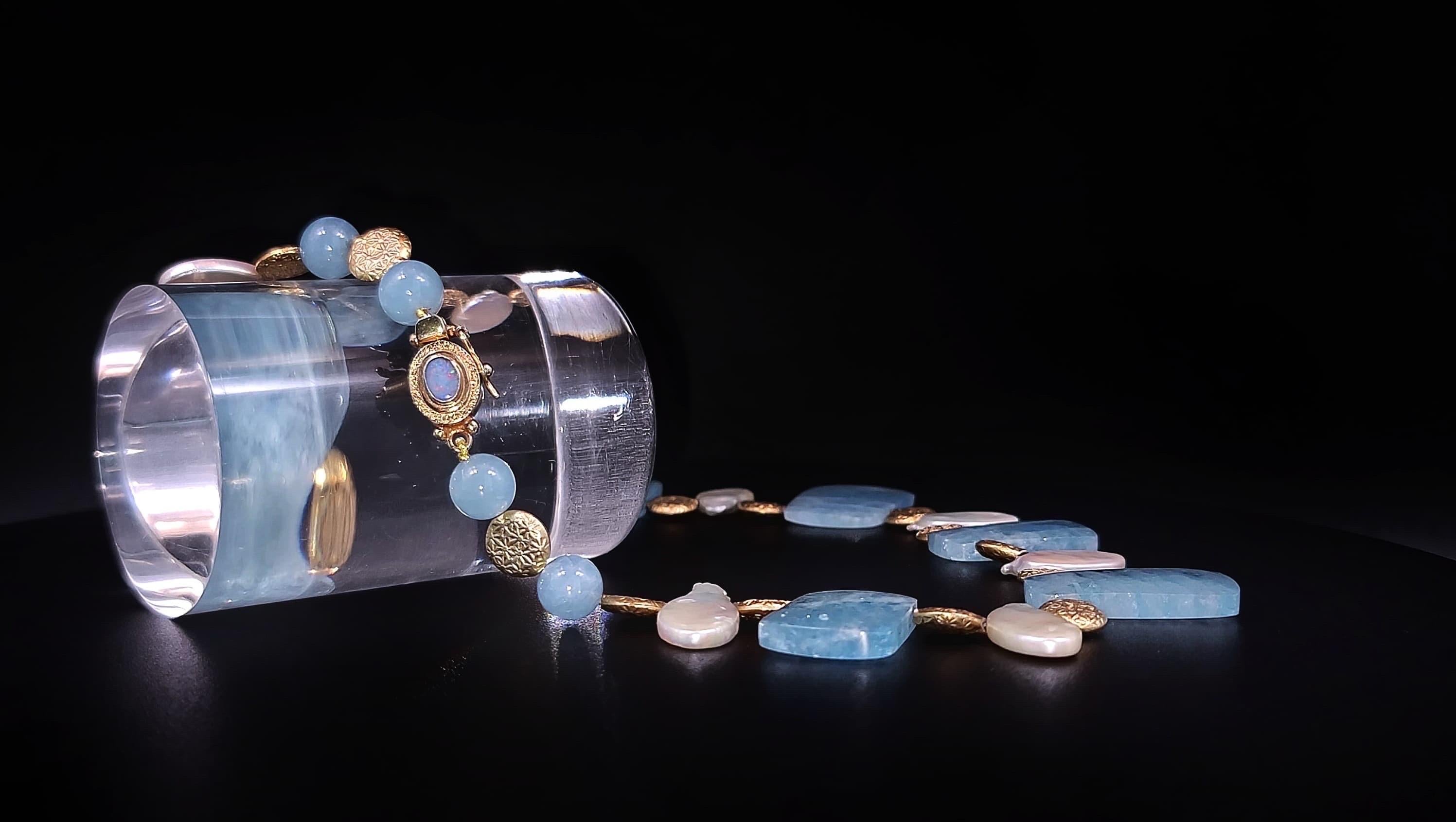 A.Jeschel Lustrous Aquamarine Beryl necklace. For Sale 5