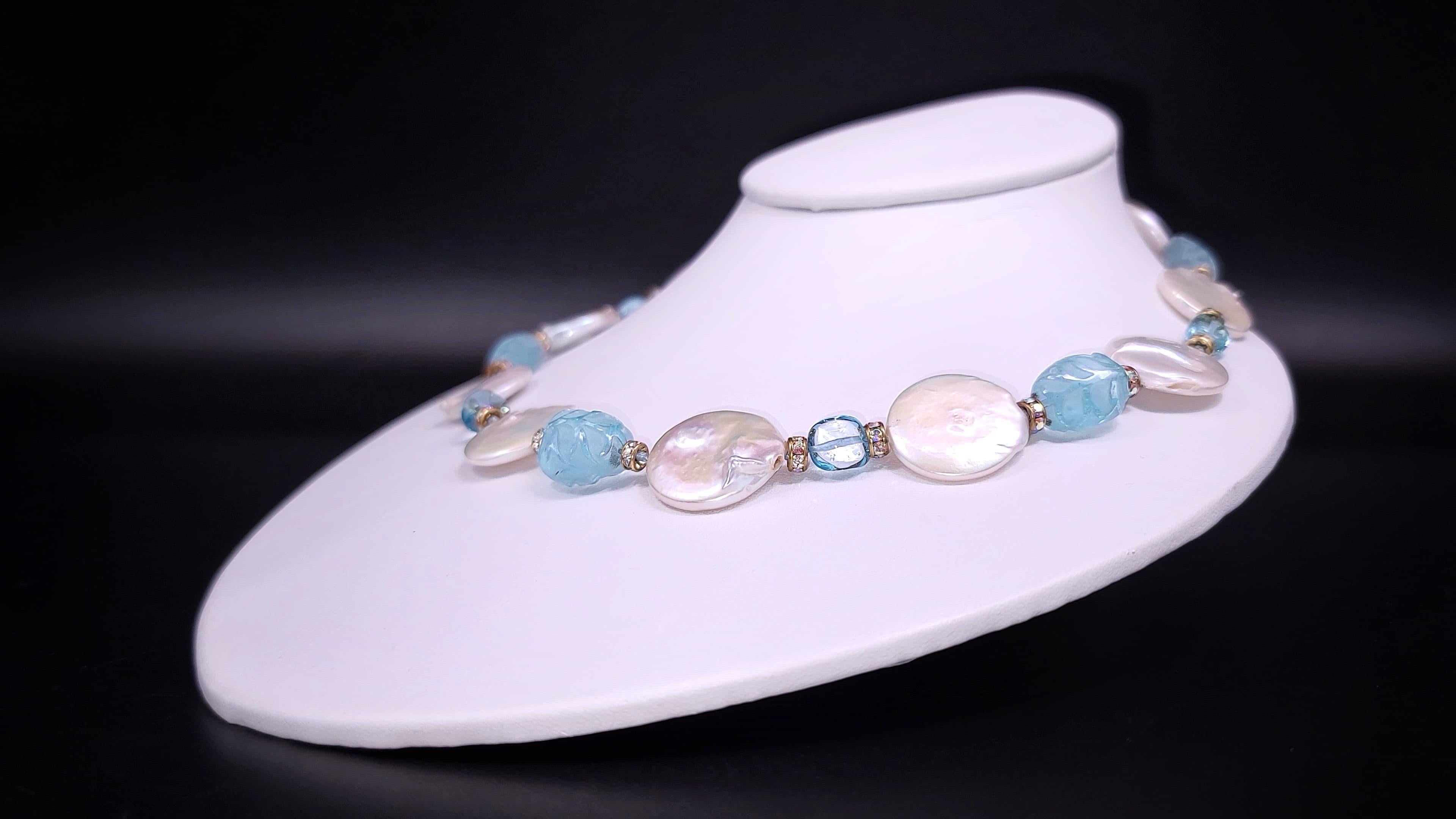 aquamarine and pearl necklace
