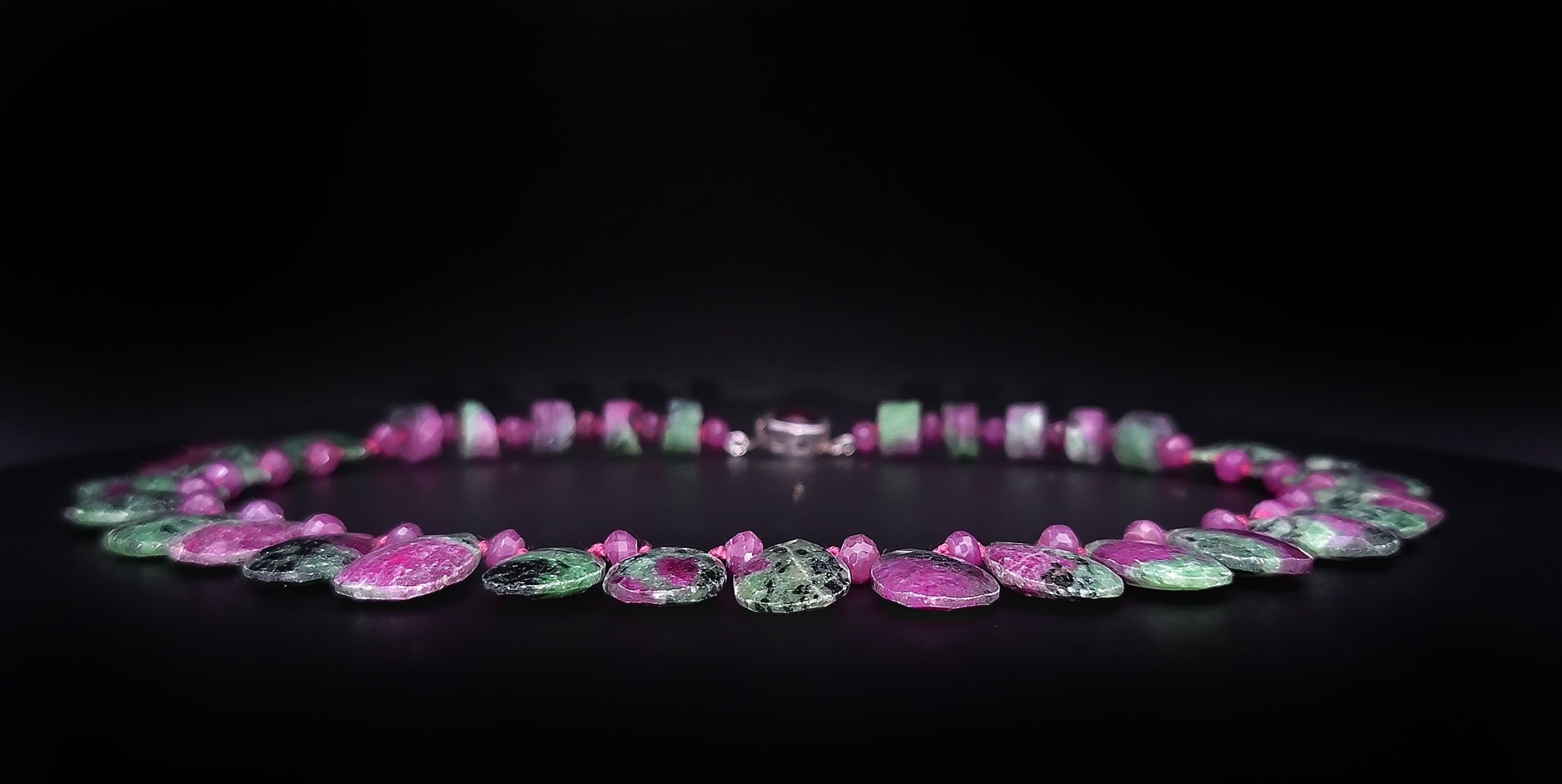 A.Jeschel Elegant Ruby Zoisite faceted Necklace For Sale 4