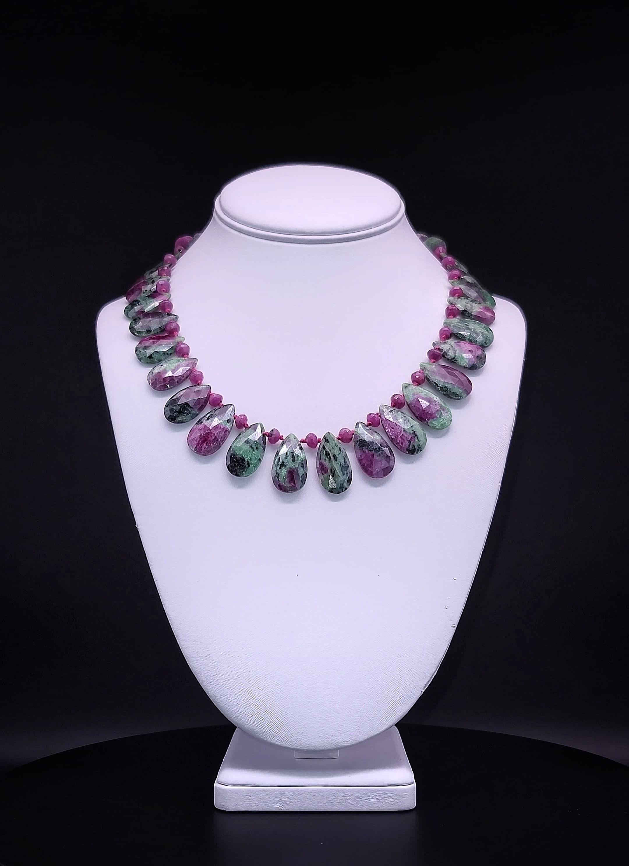 A.Jeschel Elegant Ruby Zoisite faceted Necklace For Sale 6