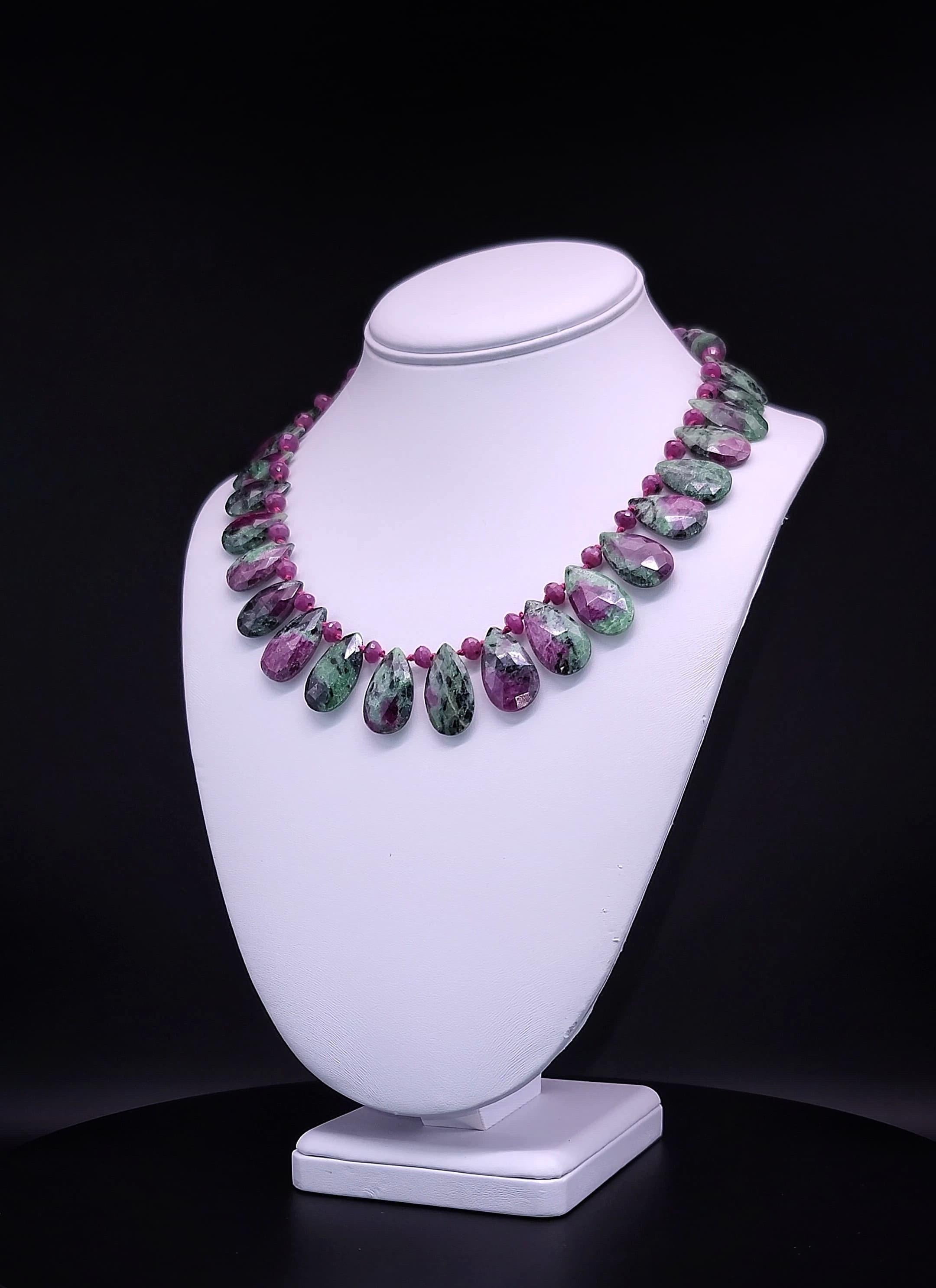 A.Jeschel Elegant Ruby Zoisite faceted Necklace For Sale 7