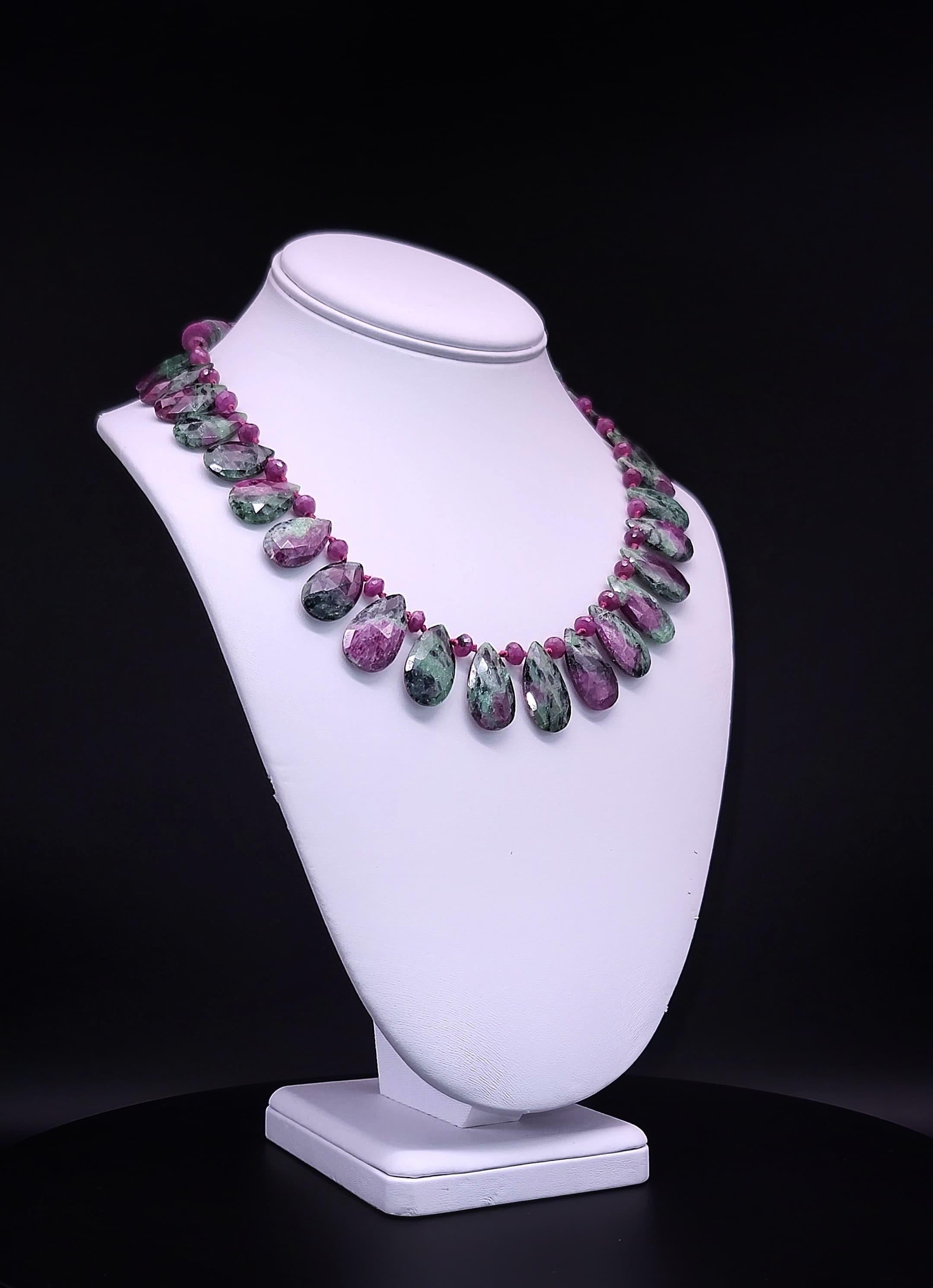 A.Jeschel Elegant Ruby Zoisite faceted Necklace For Sale 8