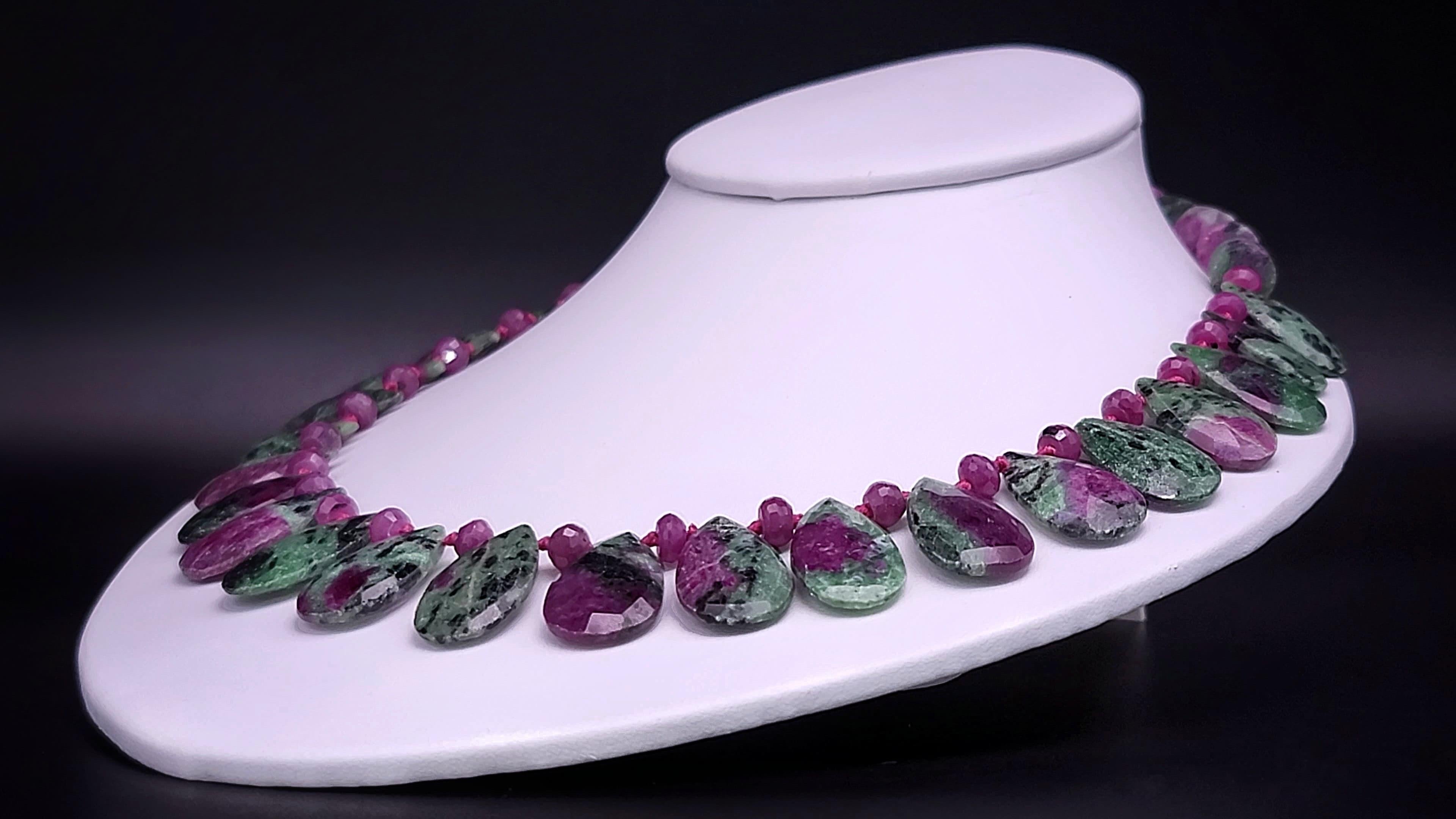 A.Jeschel Elegant Ruby Zoisite faceted Necklace For Sale 9