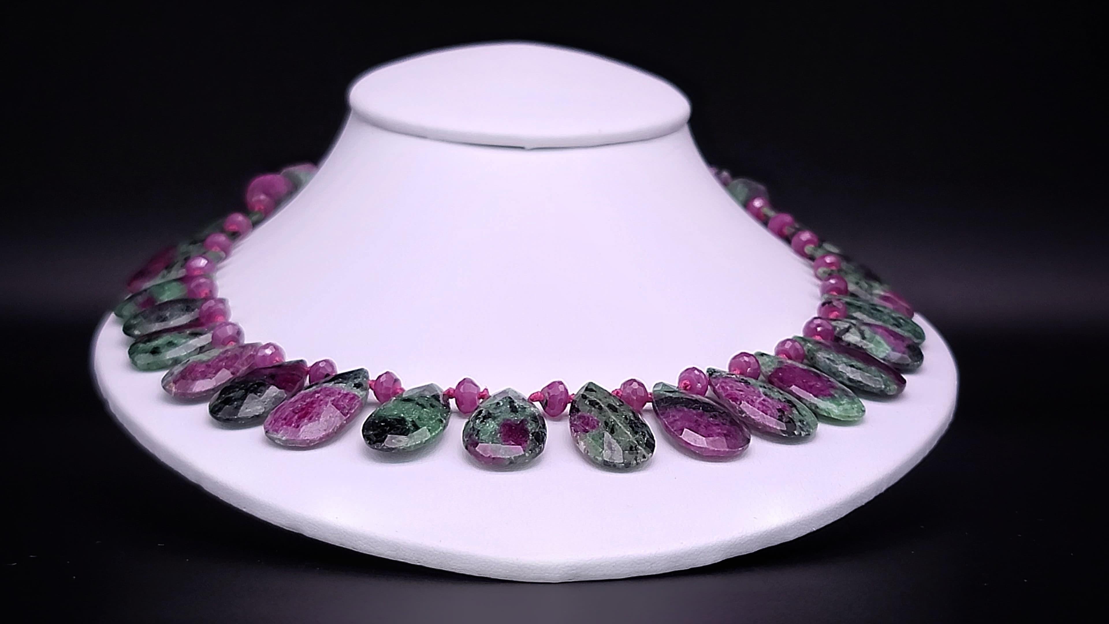 A.Jeschel Elegant Ruby Zoisite faceted Necklace For Sale 10