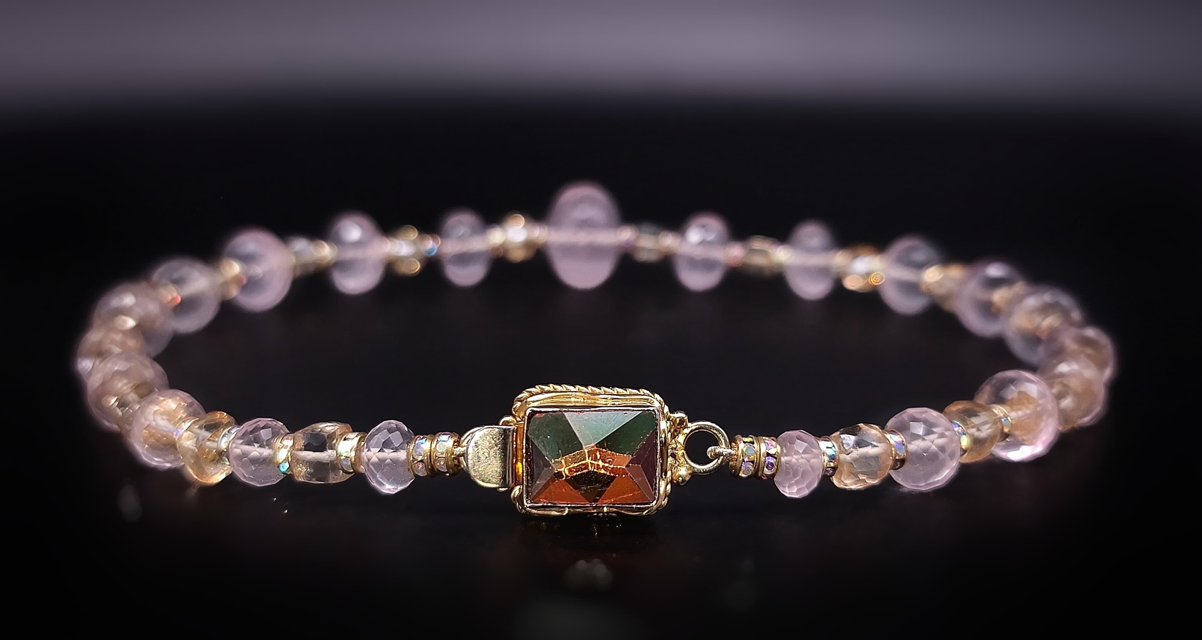 A.Jeschel Romantic Rose Quartz single strand necklace. 1