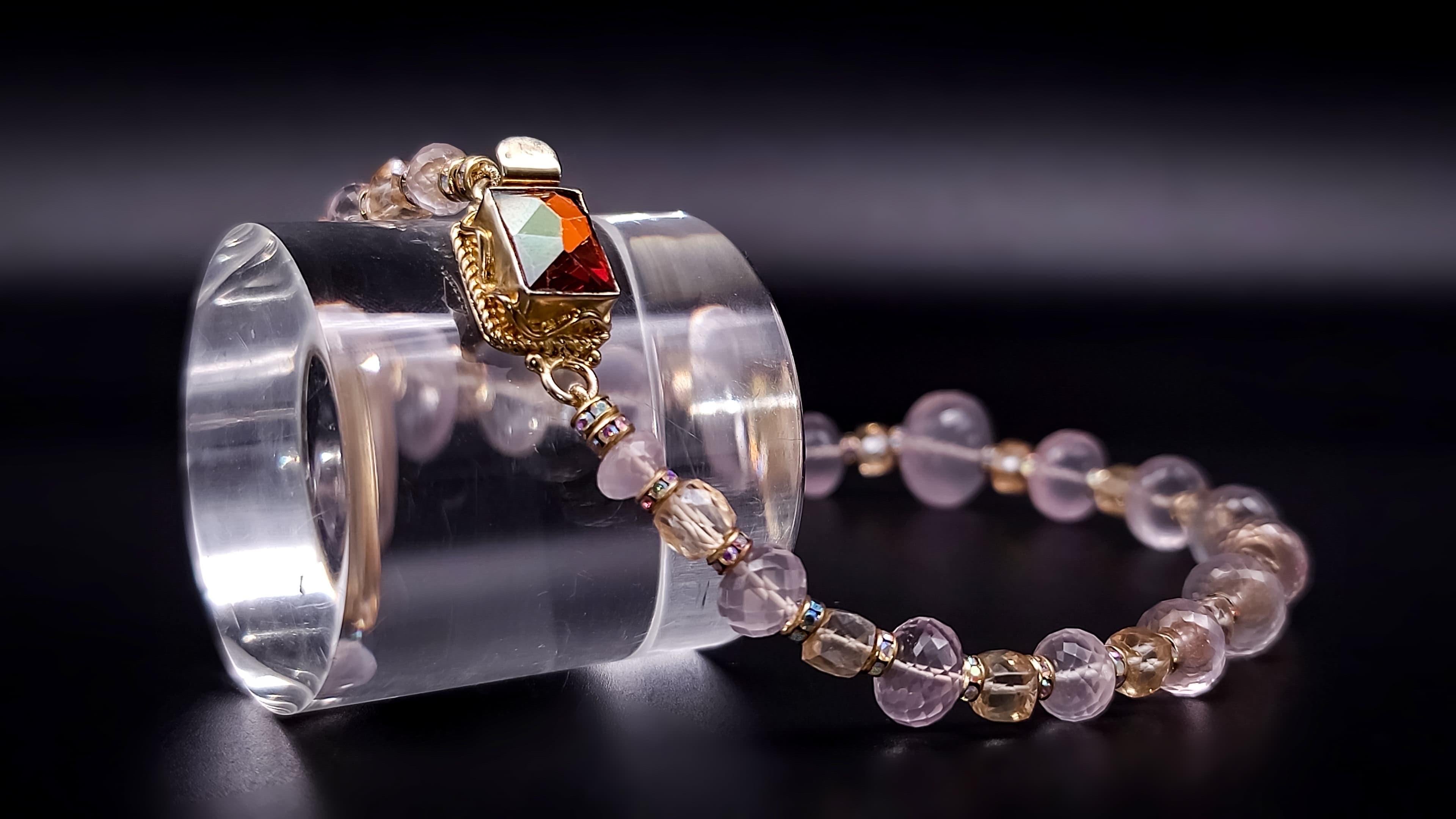A.Jeschel Romantic Rose Quartz single strand necklace. For Sale 6
