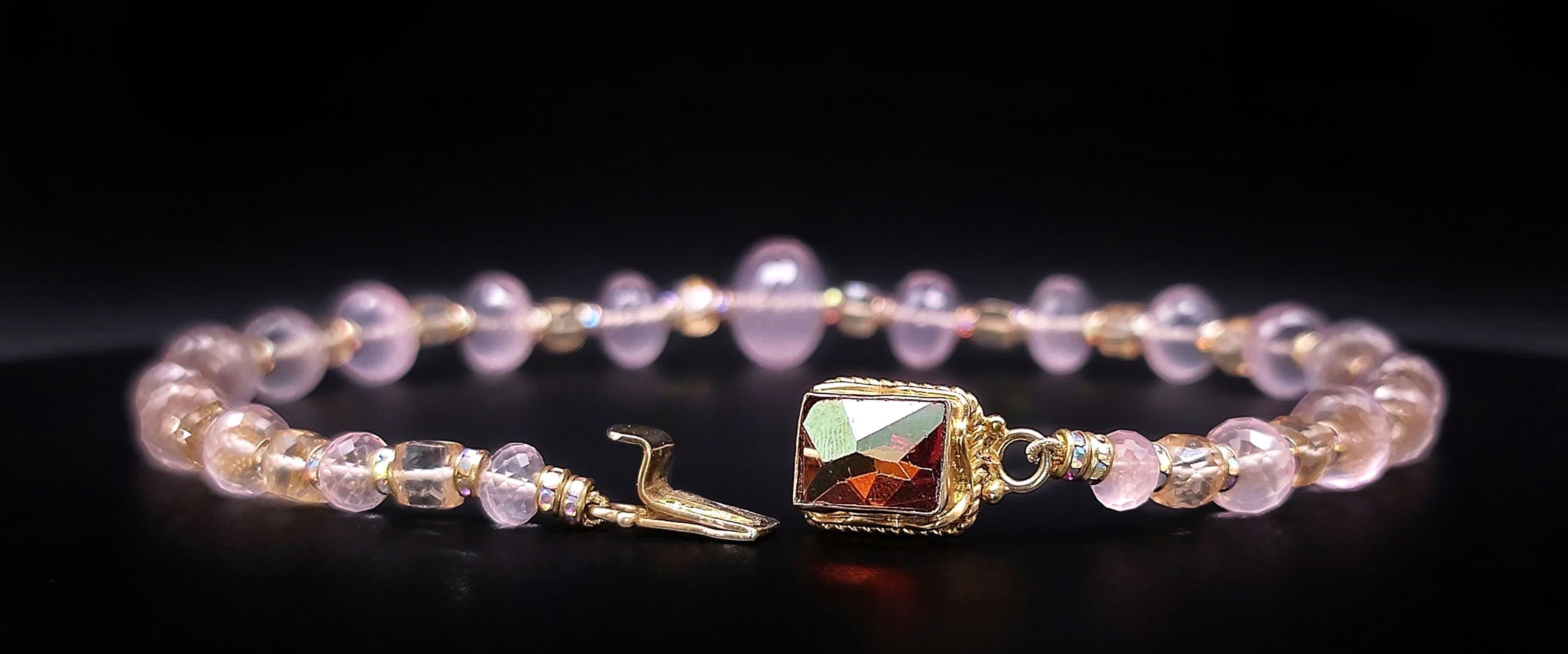 A.Jeschel Romantic Rose Quartz single strand necklace. For Sale 11