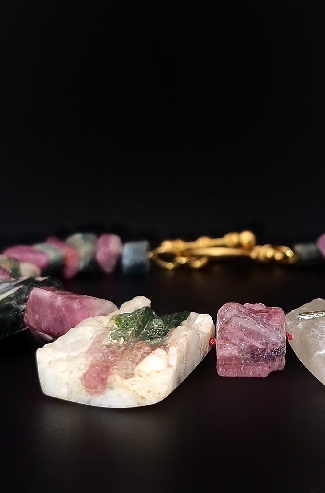 Taille mixte A.Jeschel, spectaculaire collier de tourmaline melon d'eau mélangée en vente
