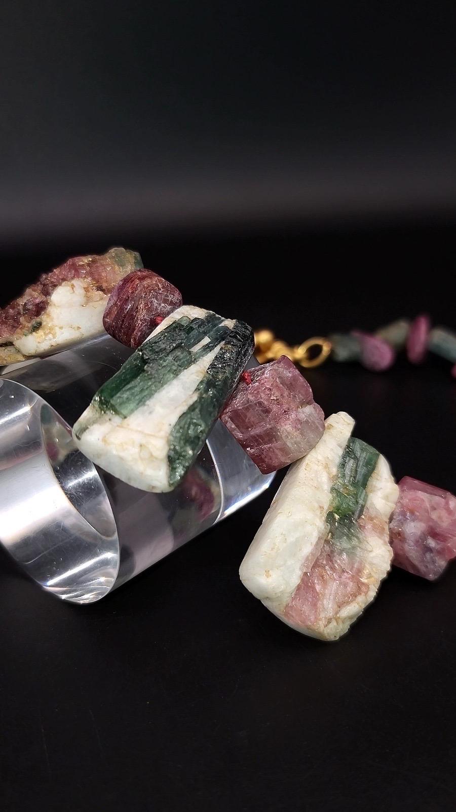 A.Jeschel, spectaculaire collier de tourmaline melon d'eau mélangée Unisexe en vente