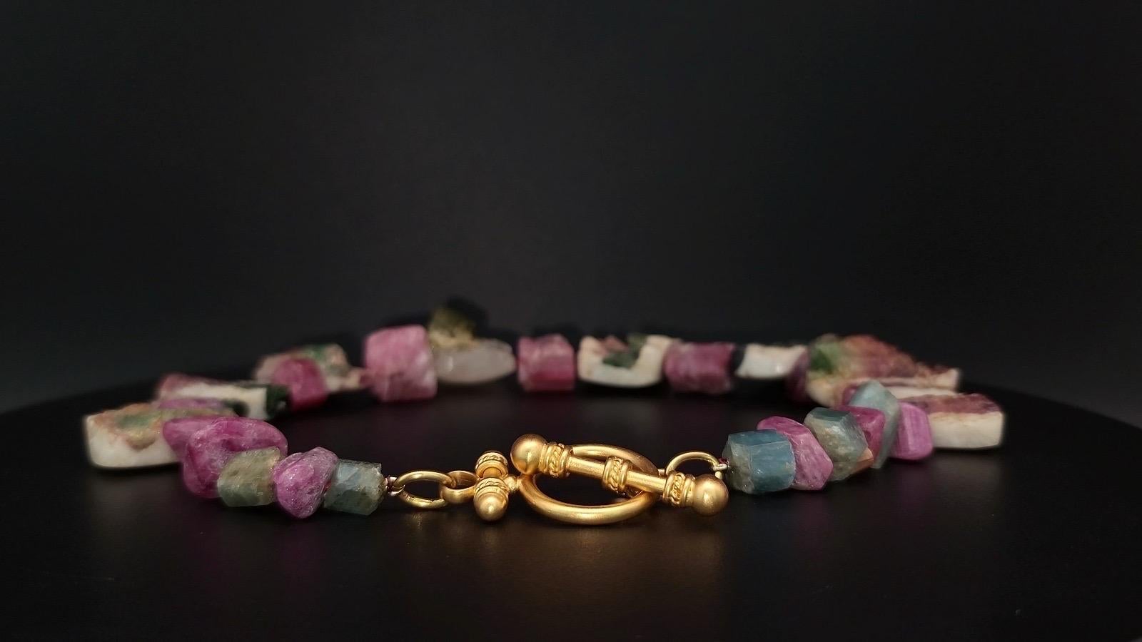 A.Jeschel, spectaculaire collier de tourmaline melon d'eau mélangée en vente 3