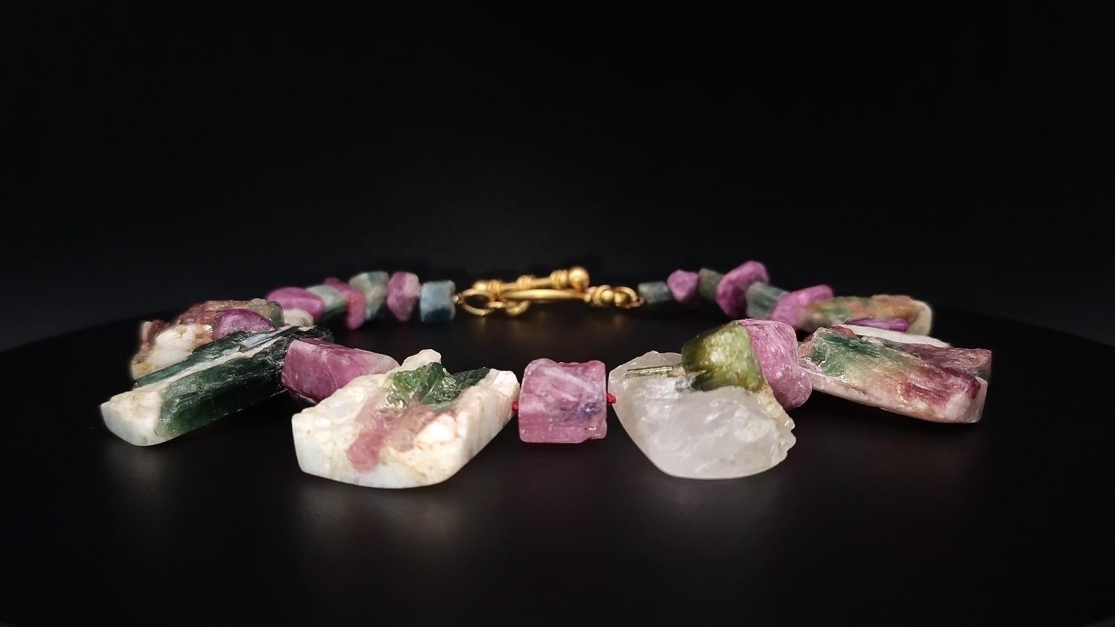 Contemporain A.Jeschel, spectaculaire collier de tourmaline melon d'eau mélangée en vente