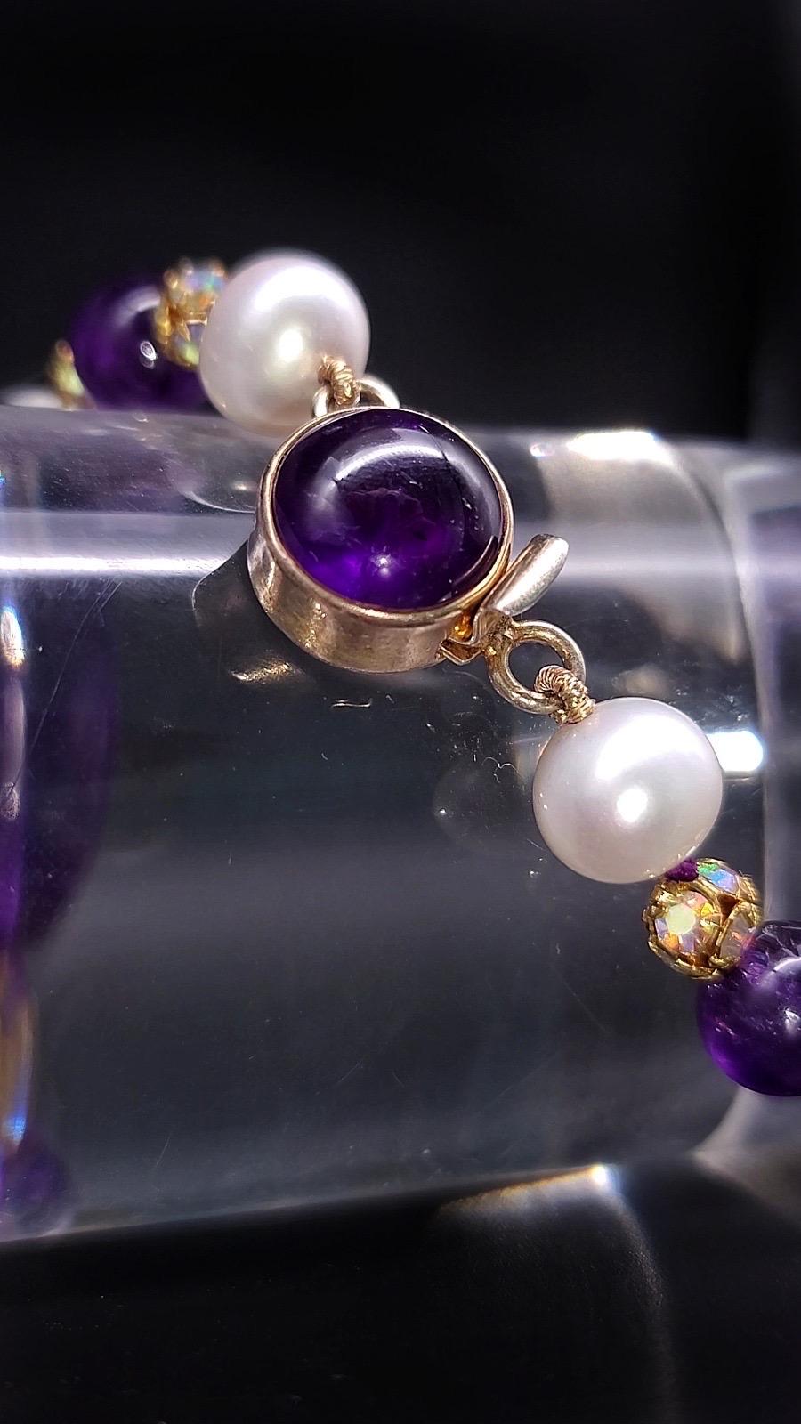A.Jeschel Spektakuläre Amethyst-Geodes- und Barockperlenkette im Angebot 13
