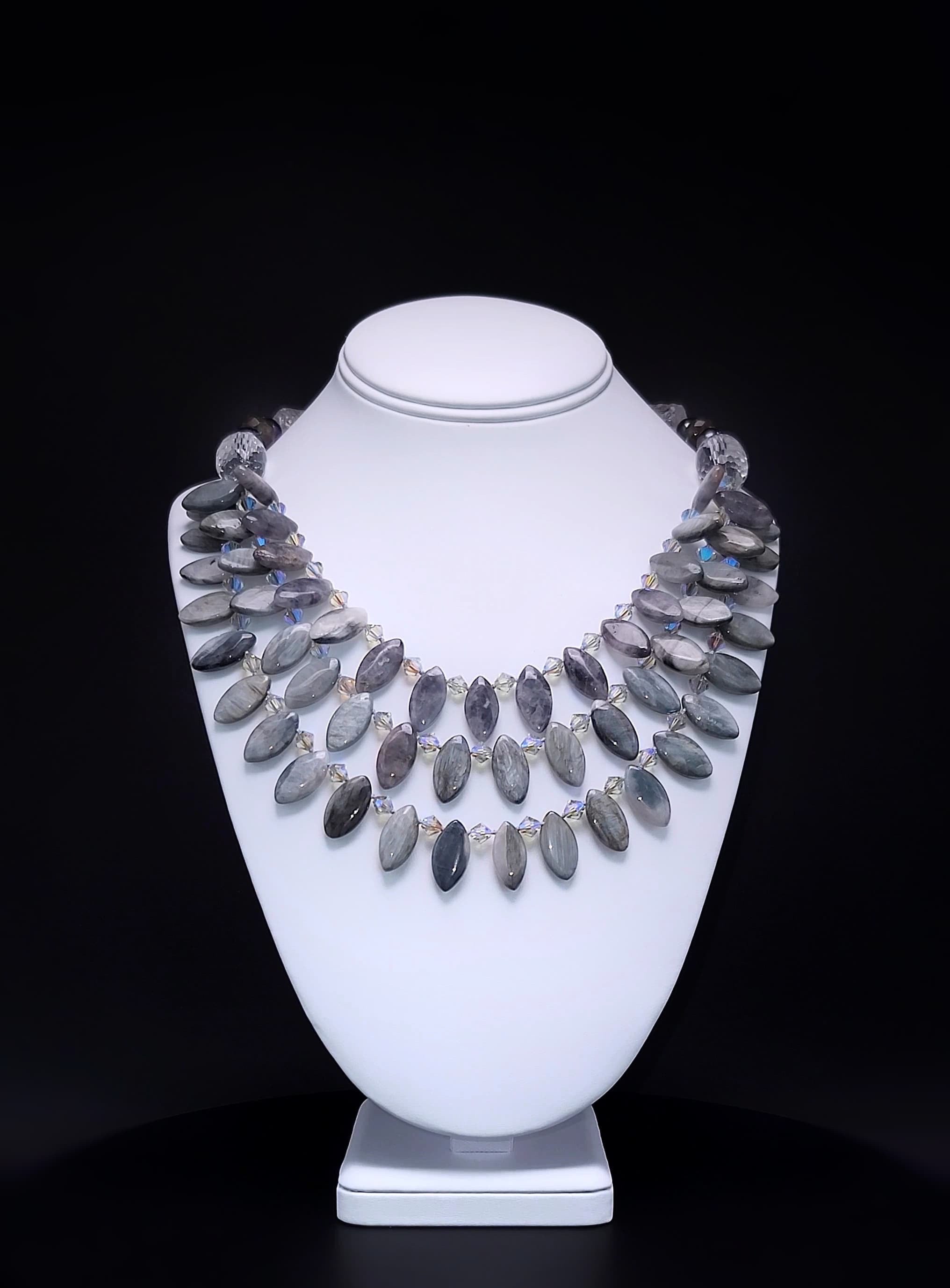 A.Jeschel Labradorite polished petals necklace.