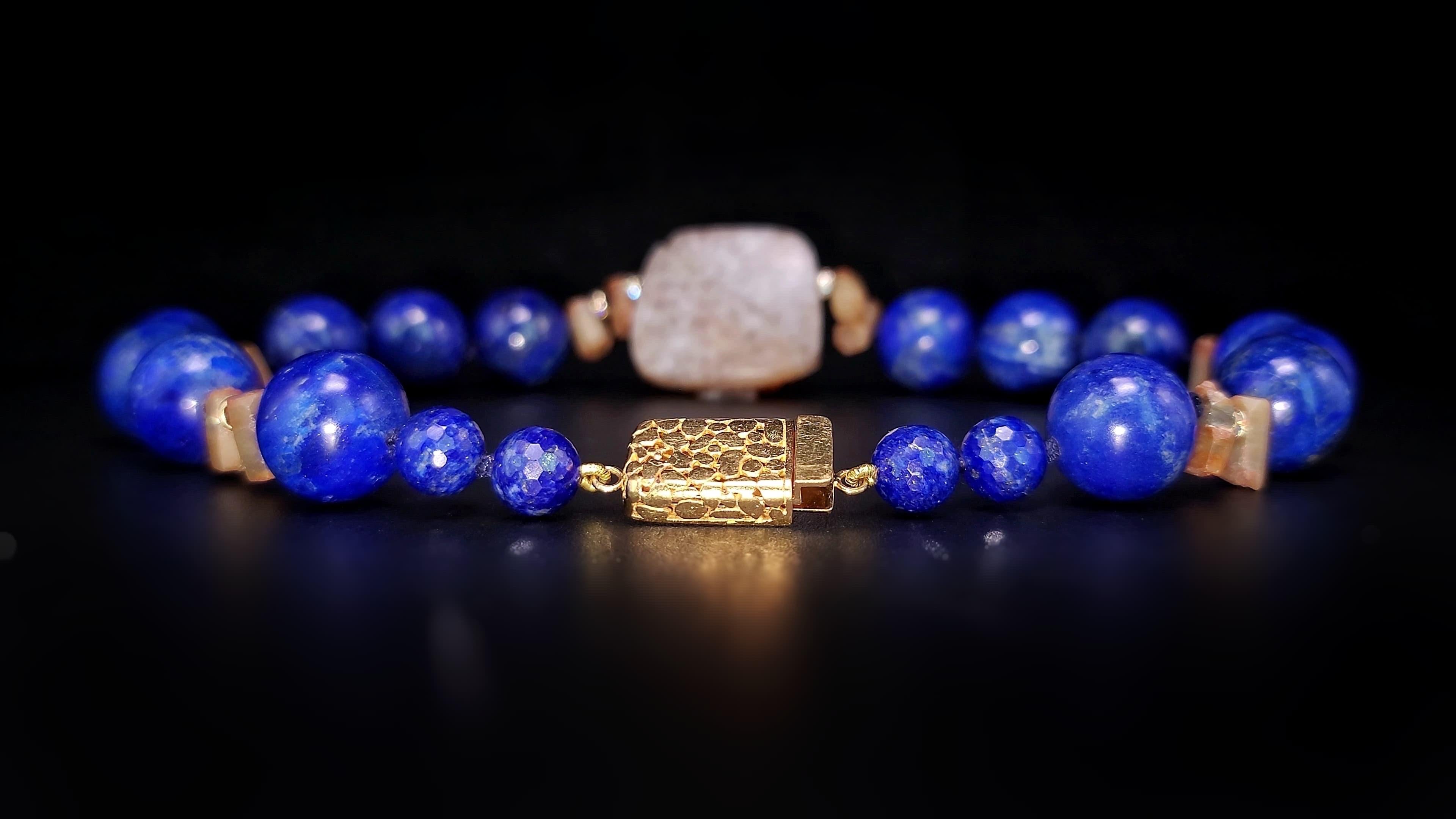 A.Jeschel Collana con Lapis ricco e Citrino dorato. in vendita 2