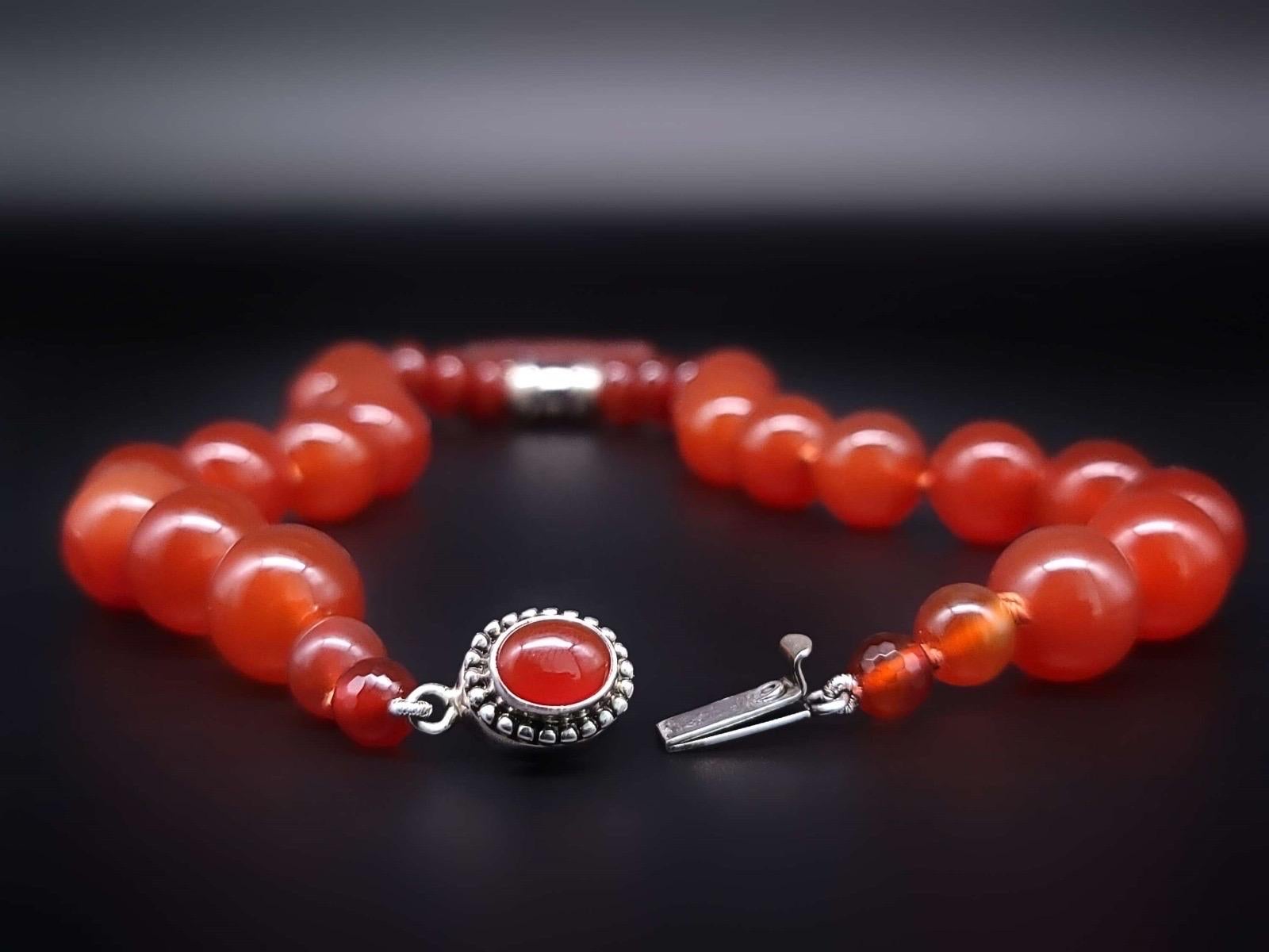 A.Jeschel Powerful Carnelian necklace with a Dragon pendant. In New Condition For Sale In Miami, FL
