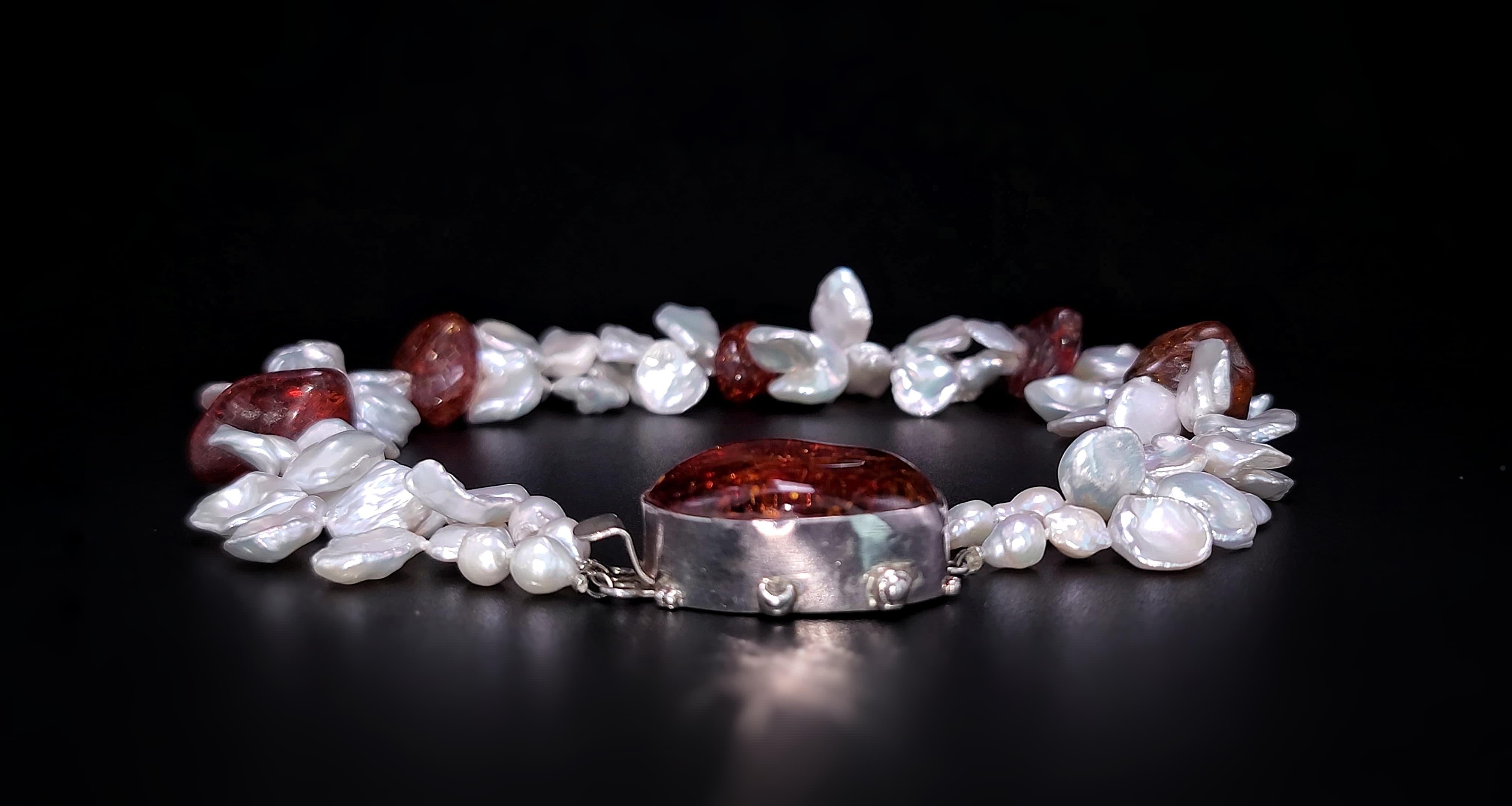 A.Jeschel Espléndido Collar de Perlas y Ámbar Keshi. en venta 7