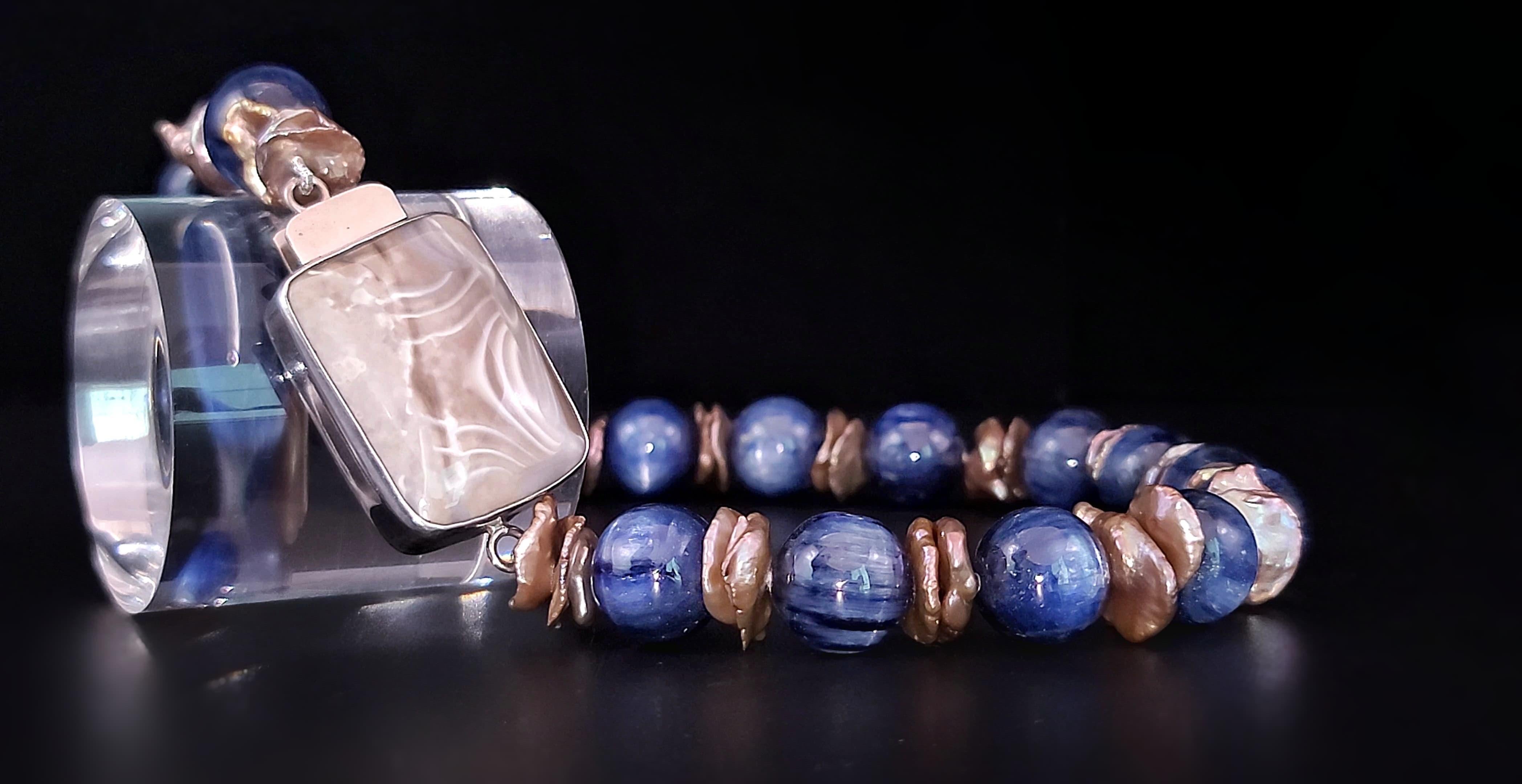 A.Jeschel Cianita y chocolate Keshi  Perlas. en venta 11