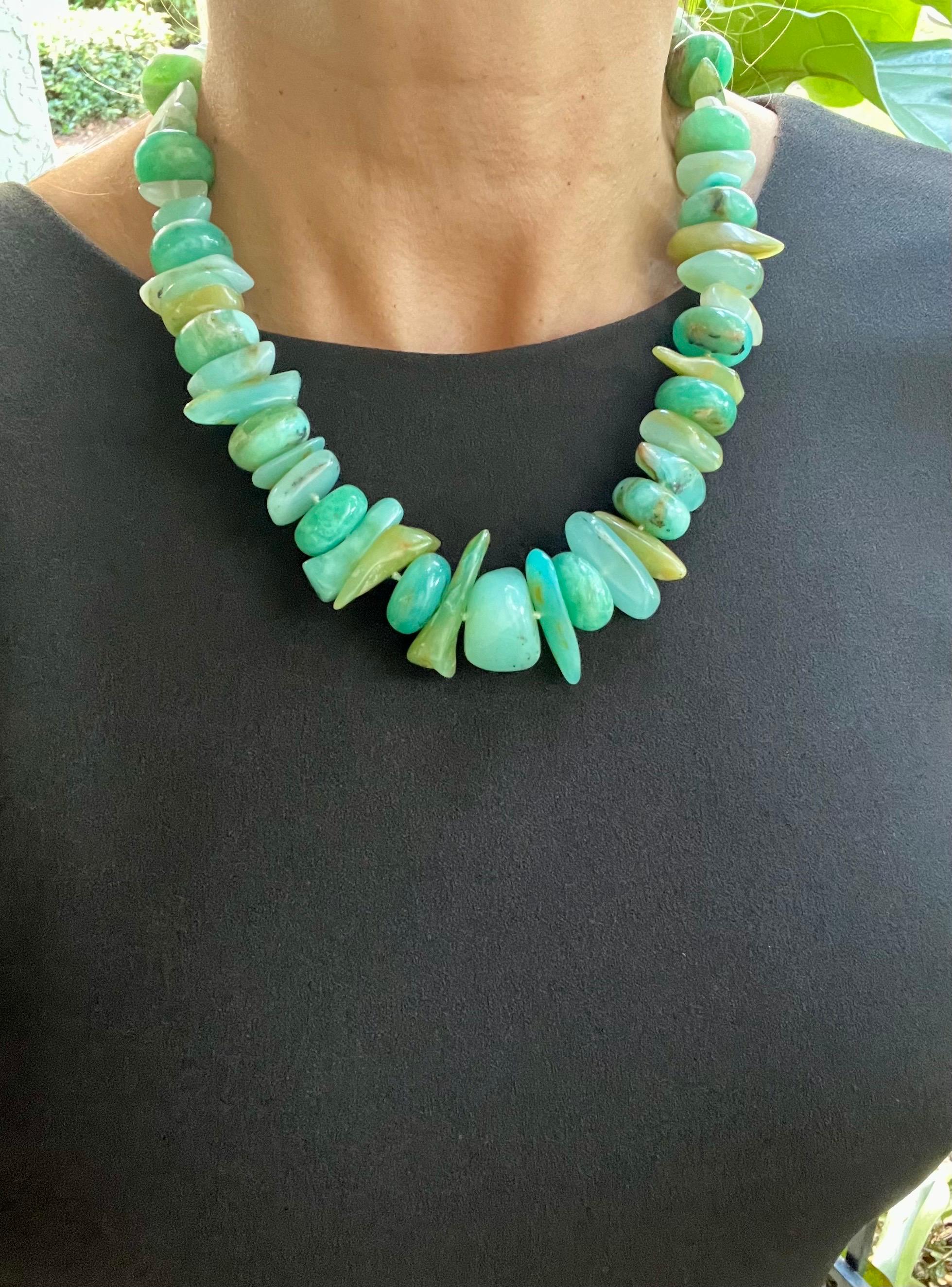 A.Jeschel Fabulous Peruvian Blue Opal Necklace For Sale 6