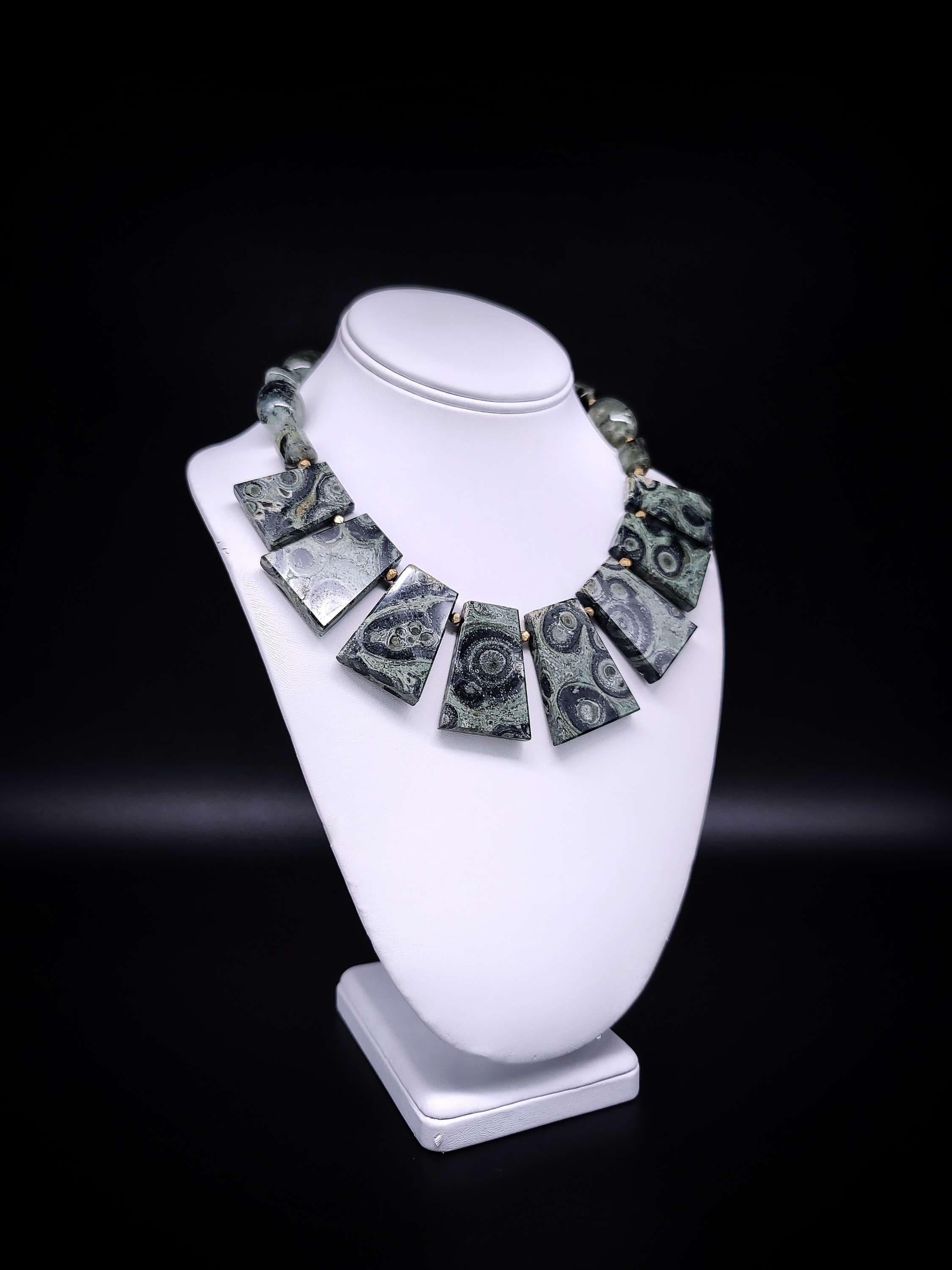 Mixed Cut A.Jeschel Kambaba Jasper collar necklace